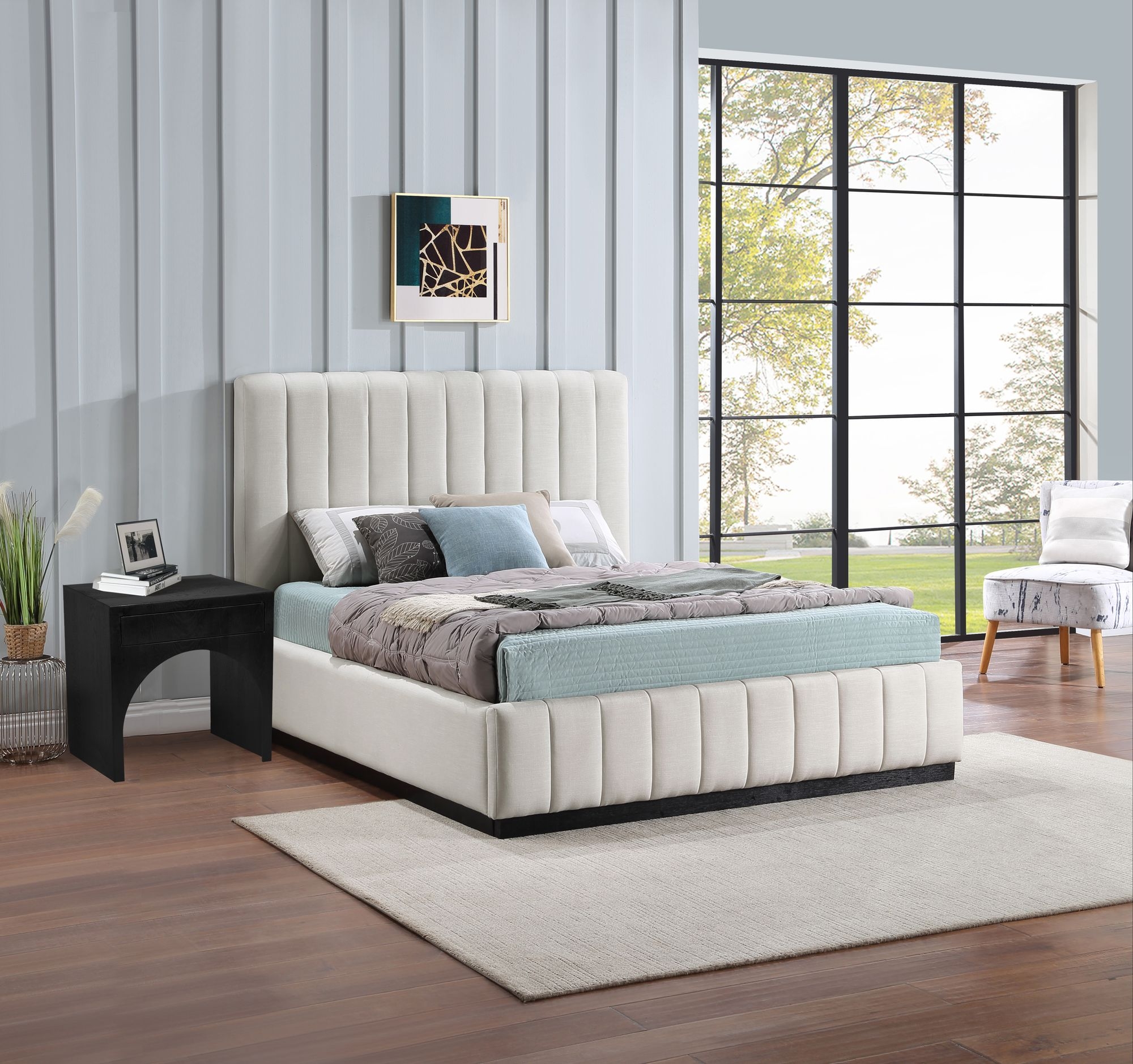 Lucia Linen Fabric Bed