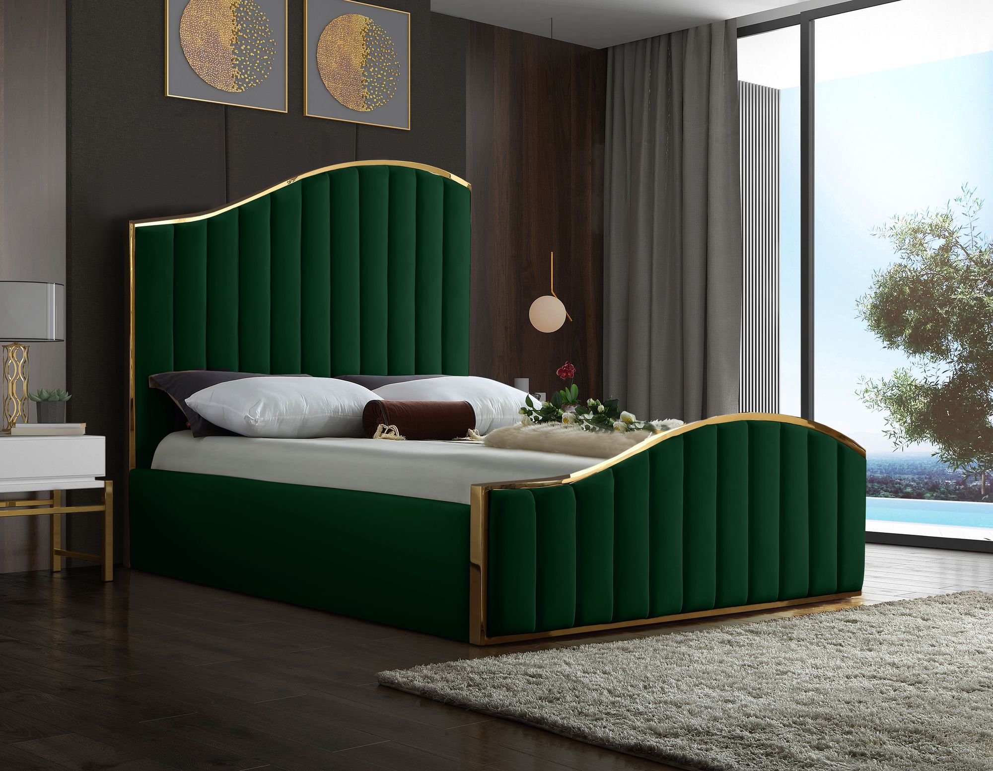 Jolie Velvet Queen Size Bed