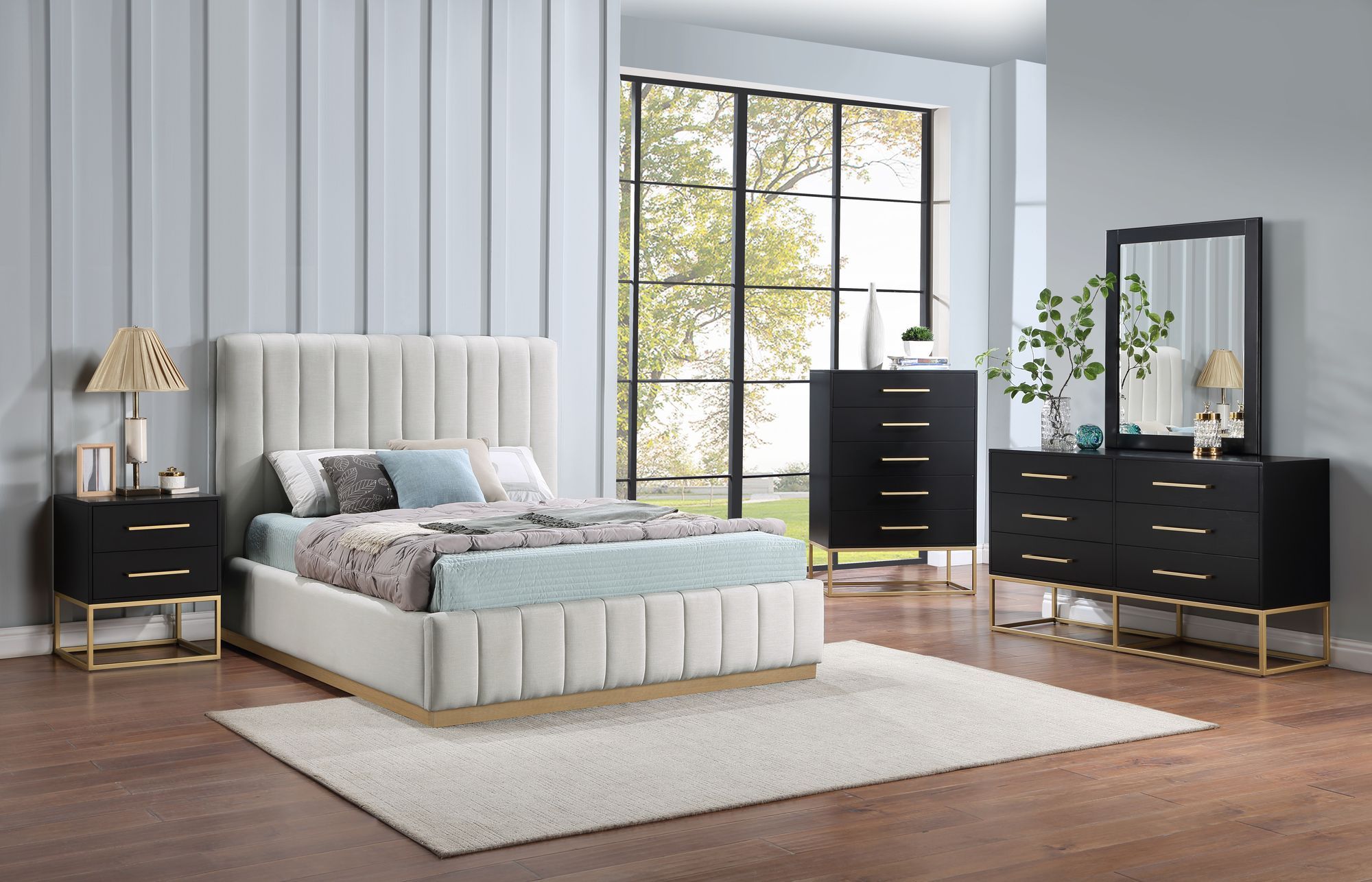 Lucia Linen Fabric Full Size Bed
