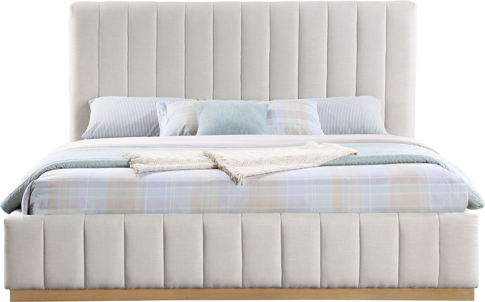 Lucia Linen Fabric King Size Bed
