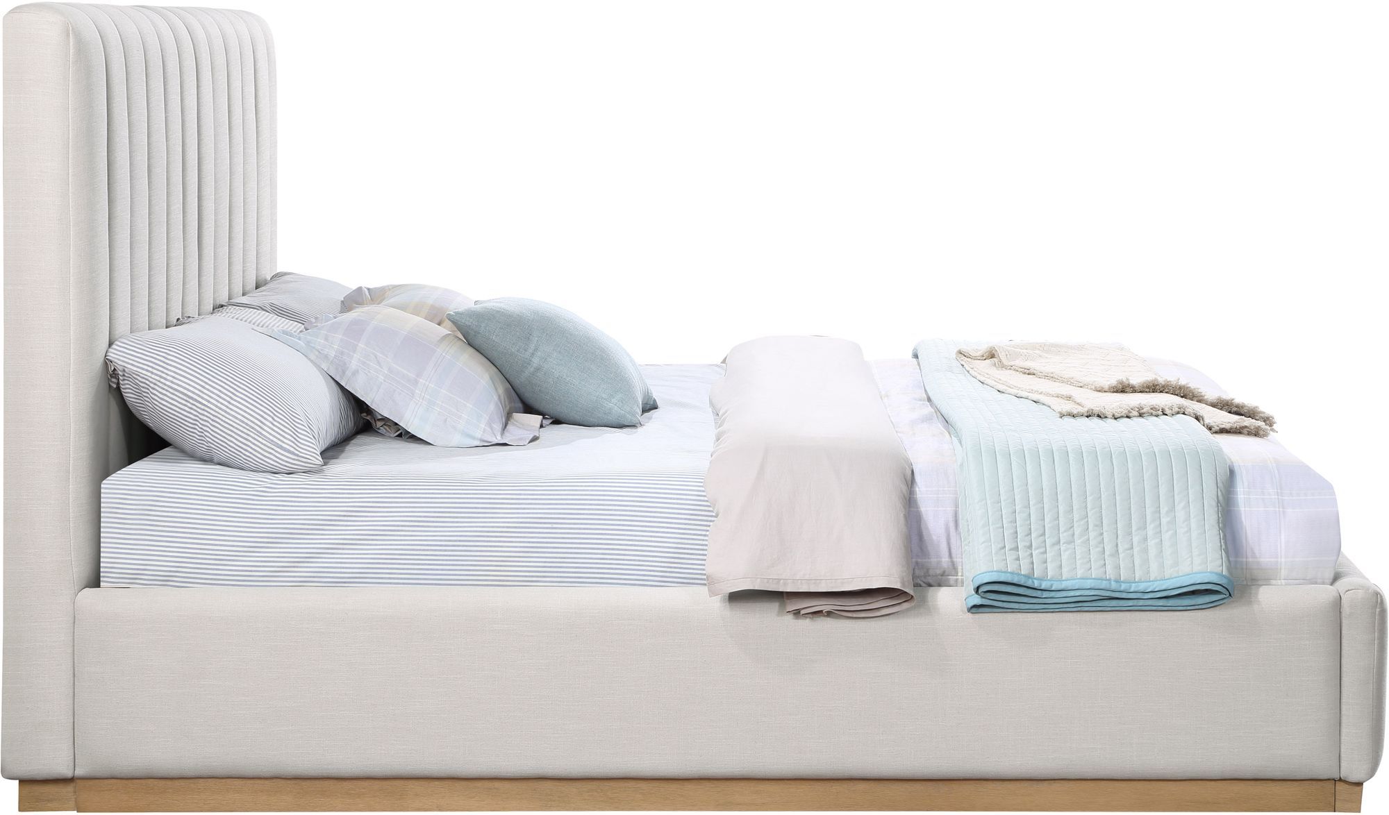 Lucia Linen Fabric King Size Bed