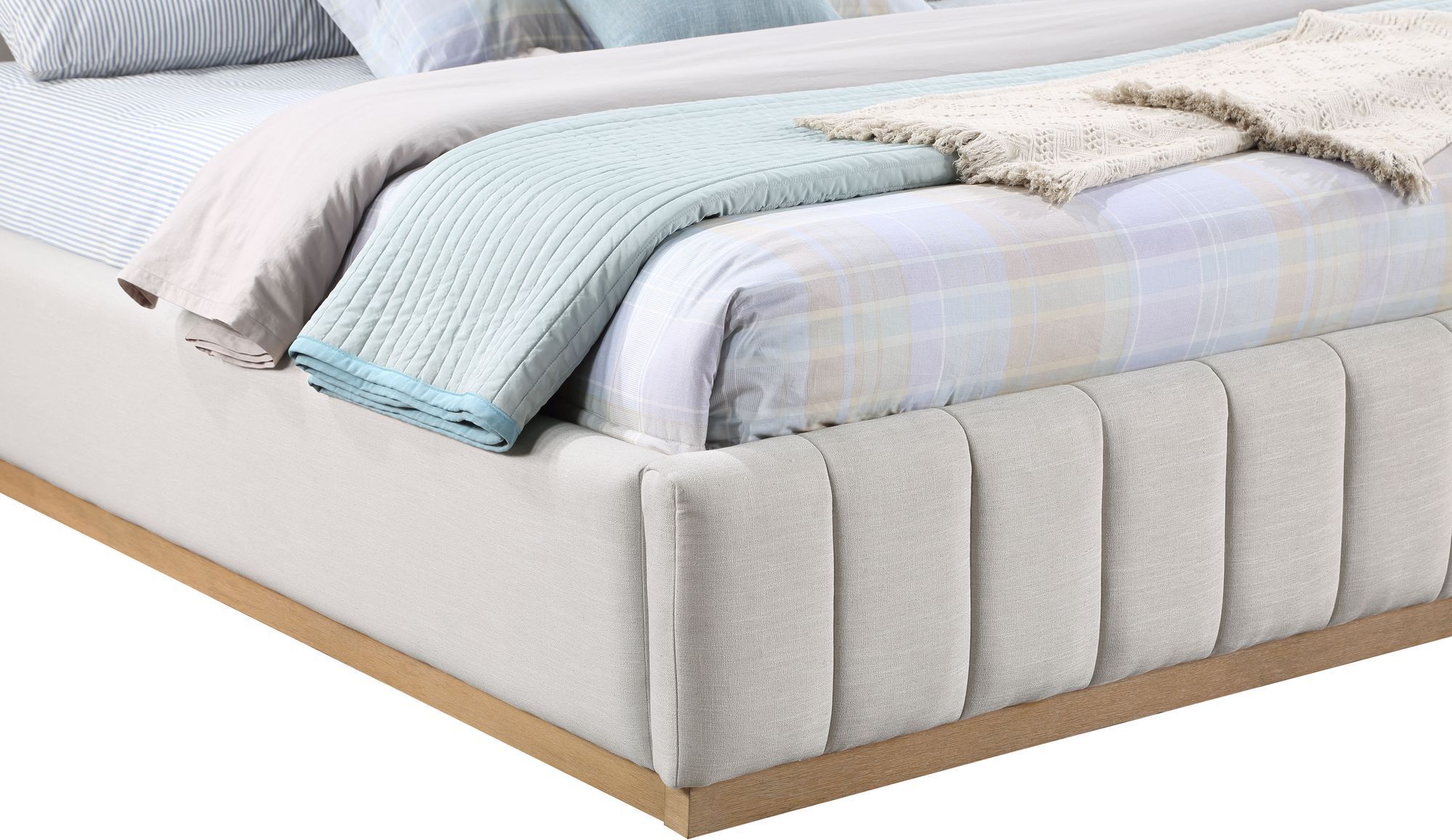 Lucia Linen Fabric King Size Bed