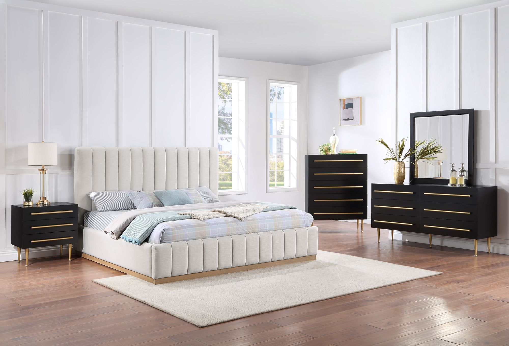 Lucia Linen Fabric King Size Bed