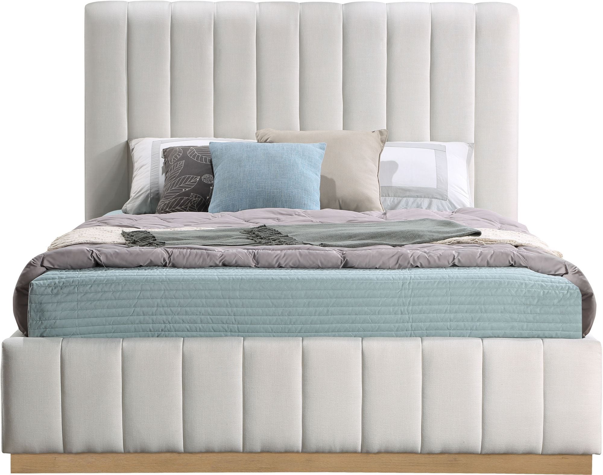 Lucia Linen Fabric Queen Size Bed