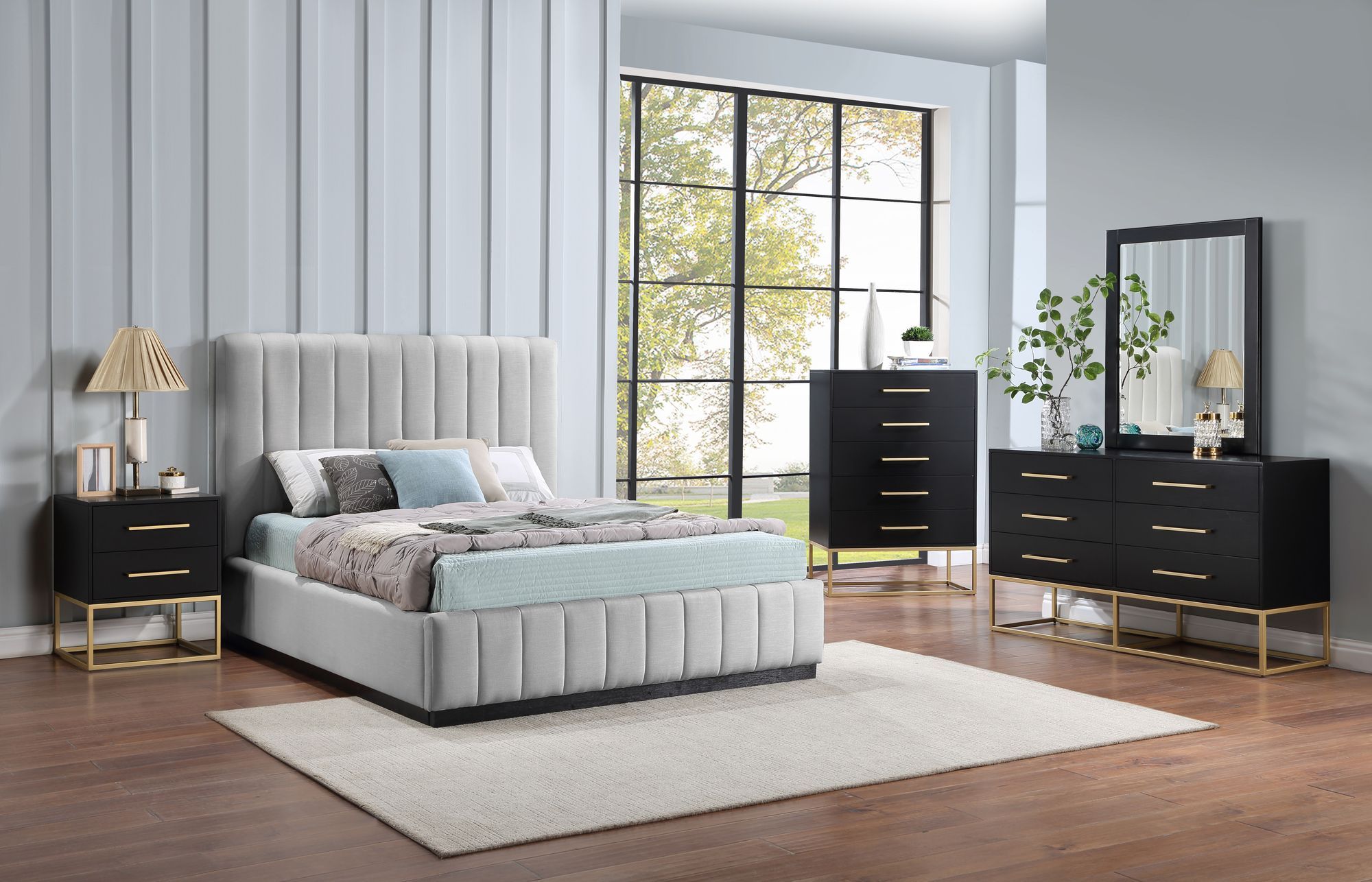 Lucia Linen Fabric Full Size Bed