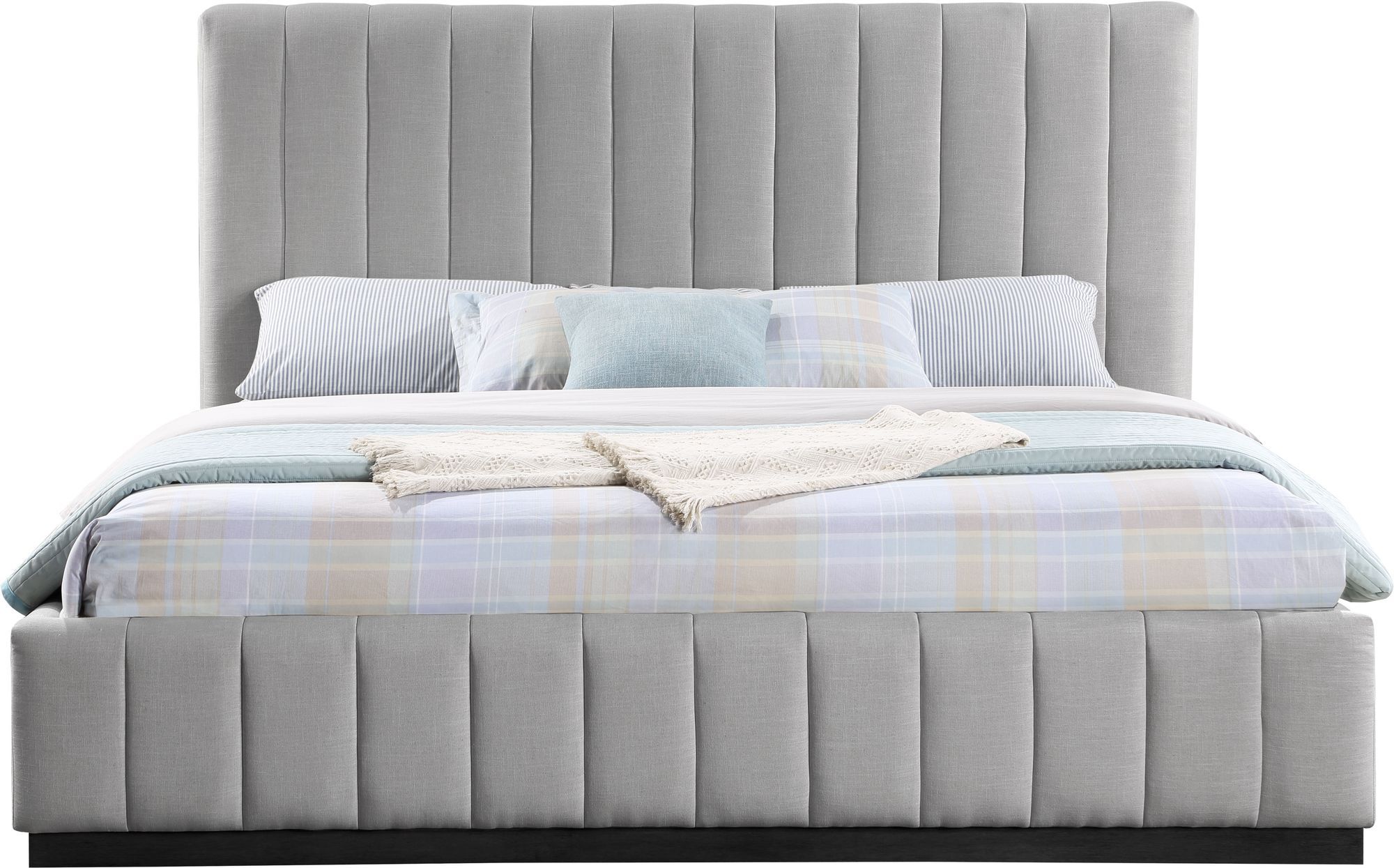 Lucia Linen Fabric King Size Bed