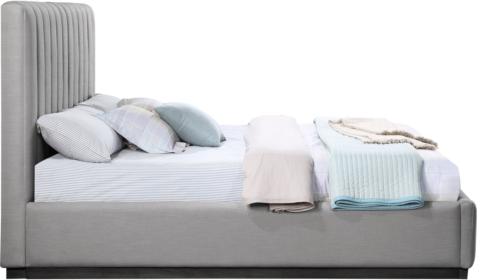 Lucia Linen Fabric King Size Bed