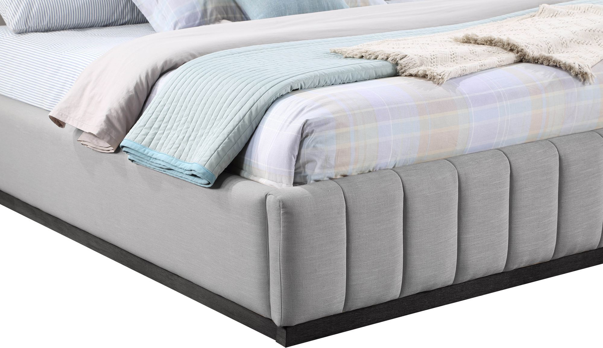 Lucia Linen Fabric King Size Bed