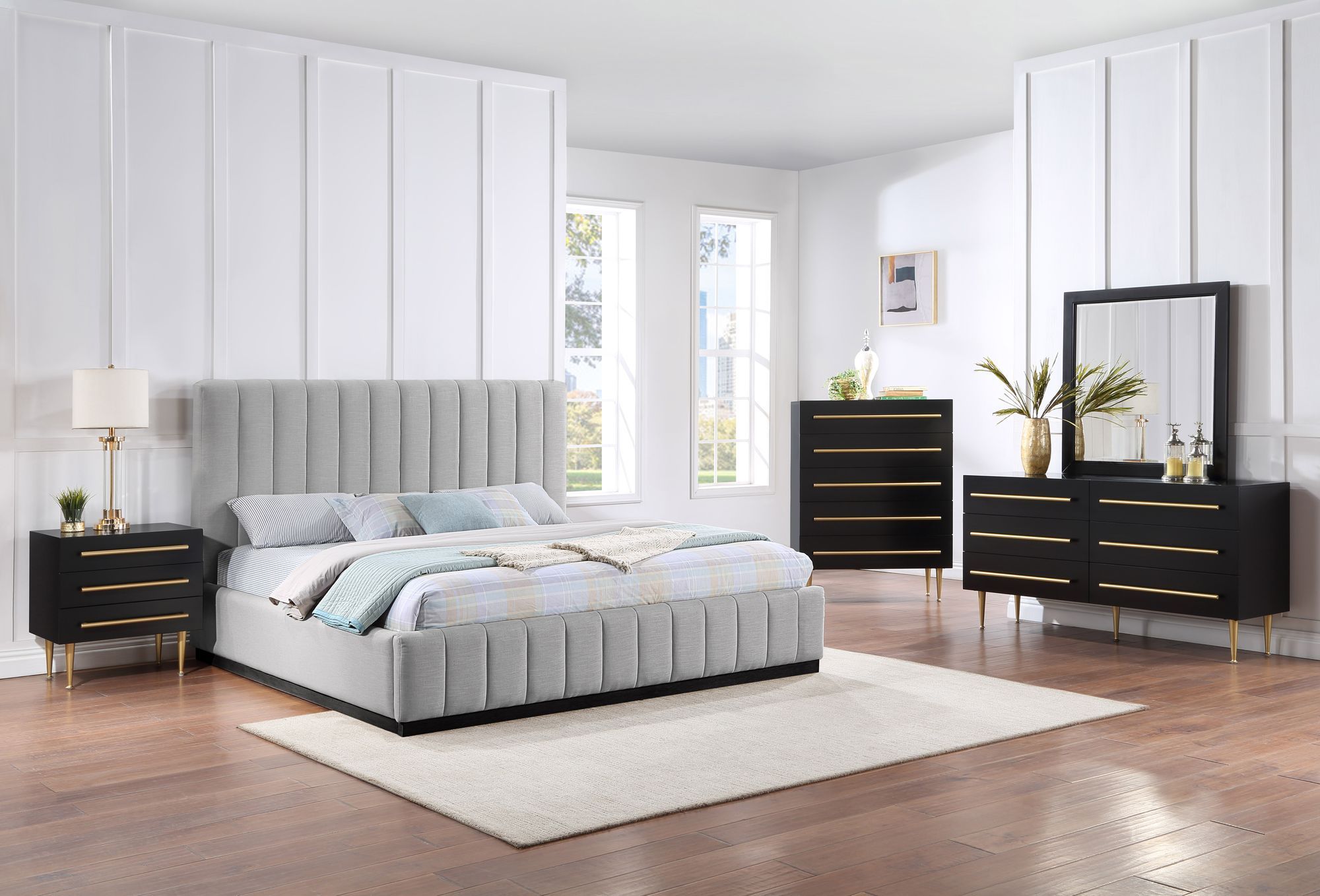 Lucia Linen Fabric King Size Bed