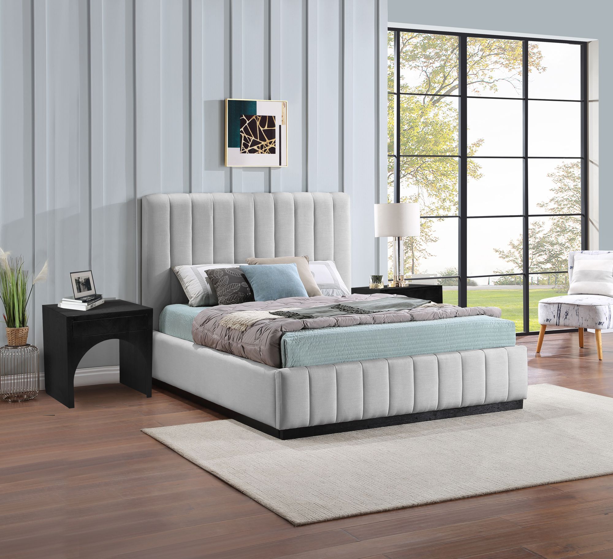 Lucia Linen Fabric Bed