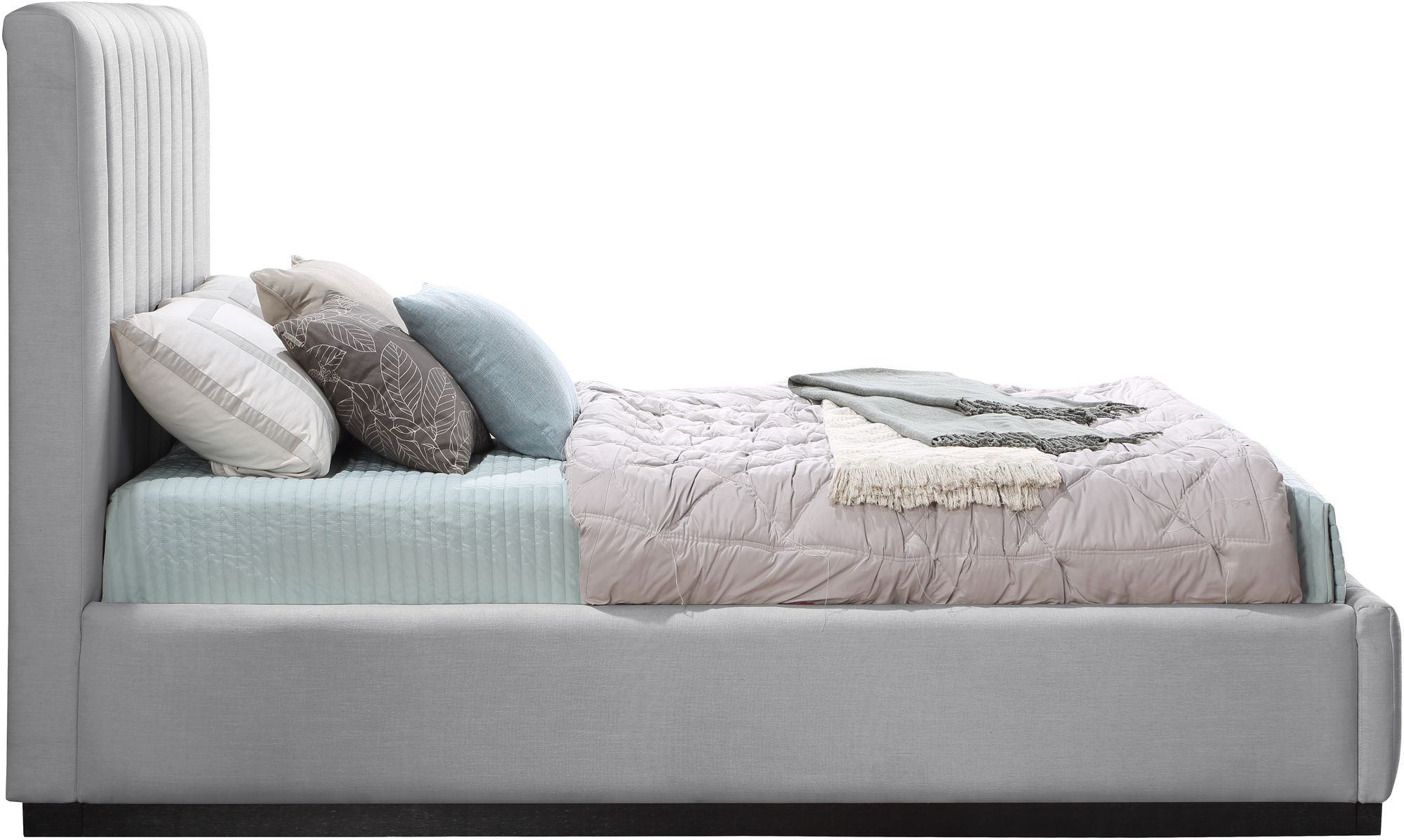 Lucia Linen Fabric Queen Size Bed