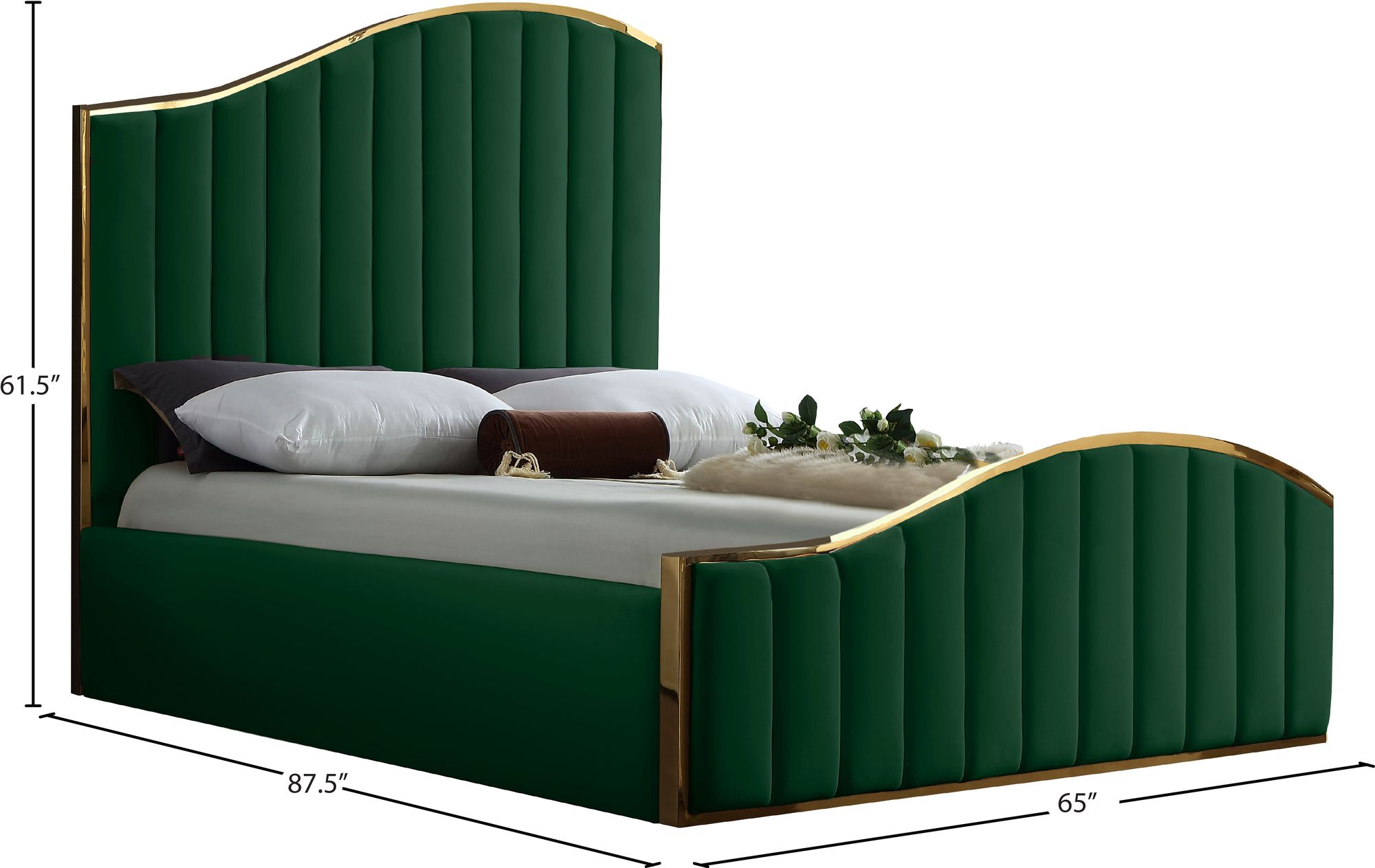 Jolie Velvet Queen Size Bed
