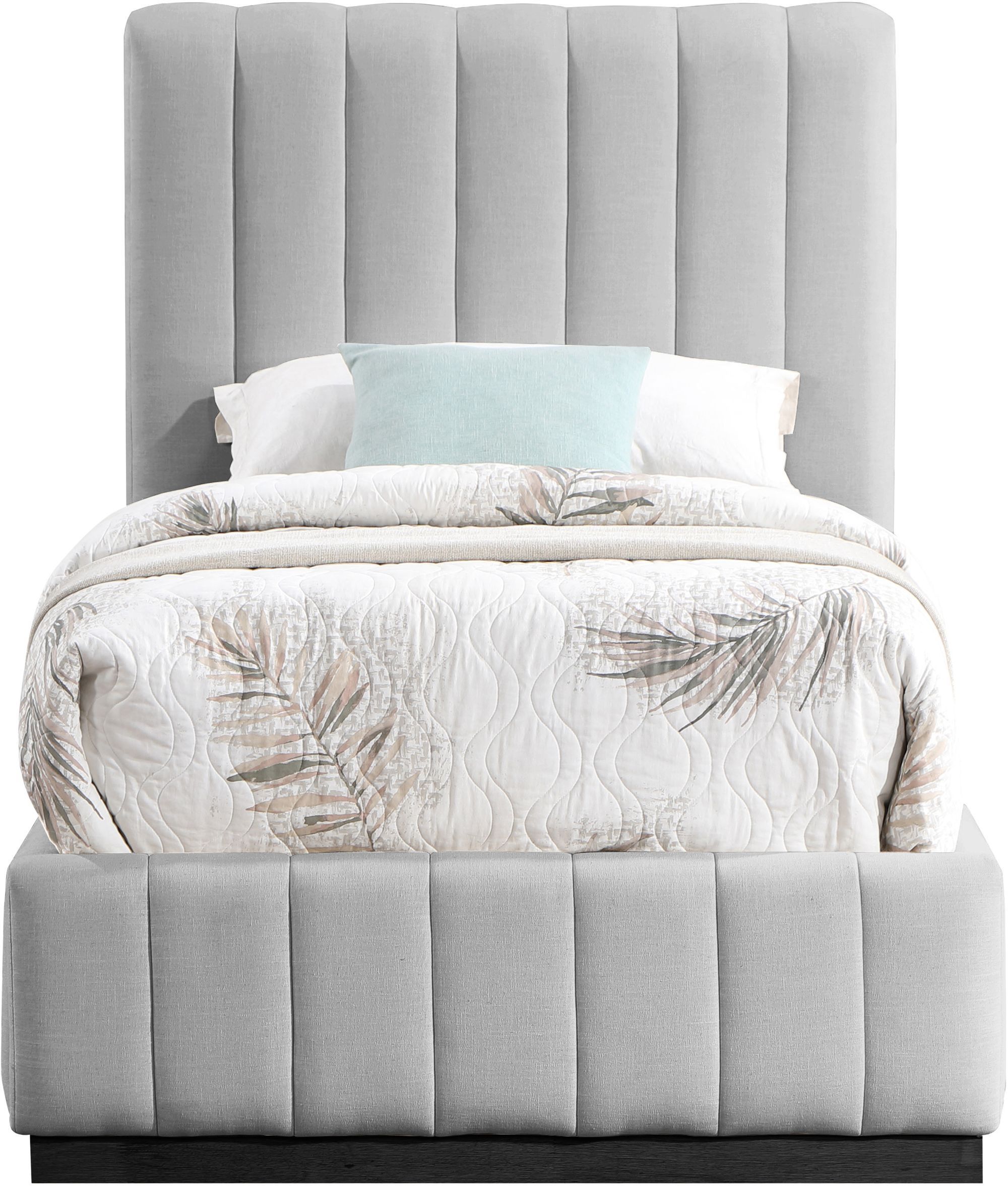 Lucia Linen Fabric Twin Size Bed