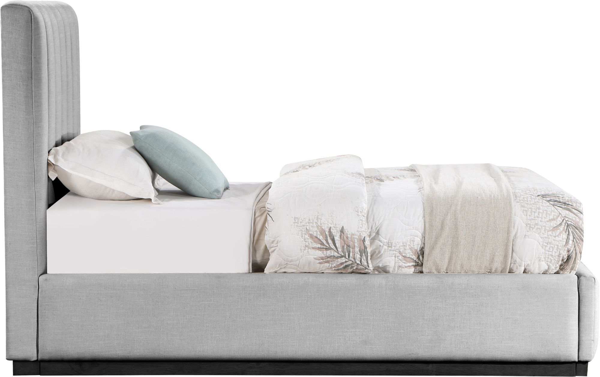 Lucia Linen Fabric Twin Size Bed