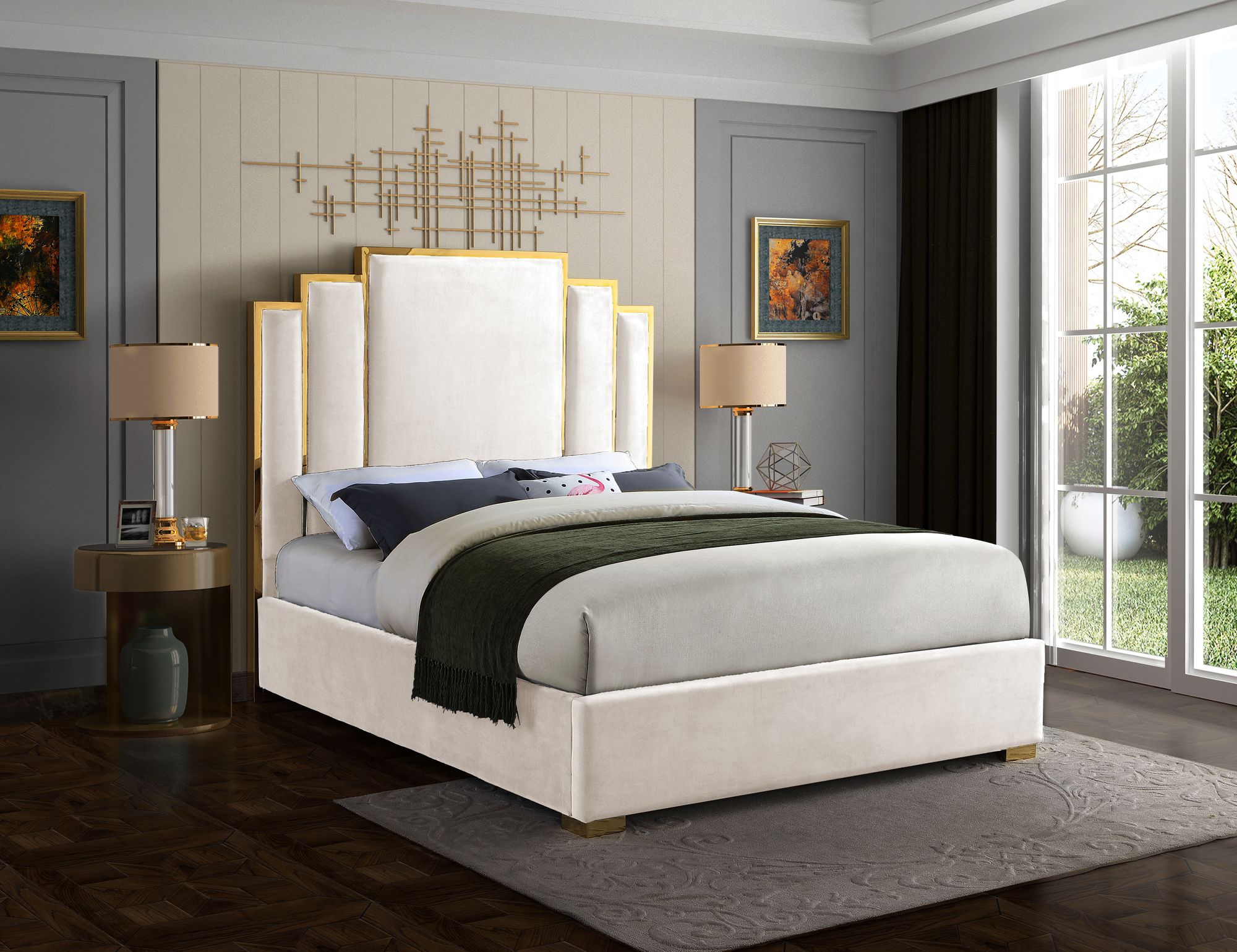 Hugo Velvet King Size Bed