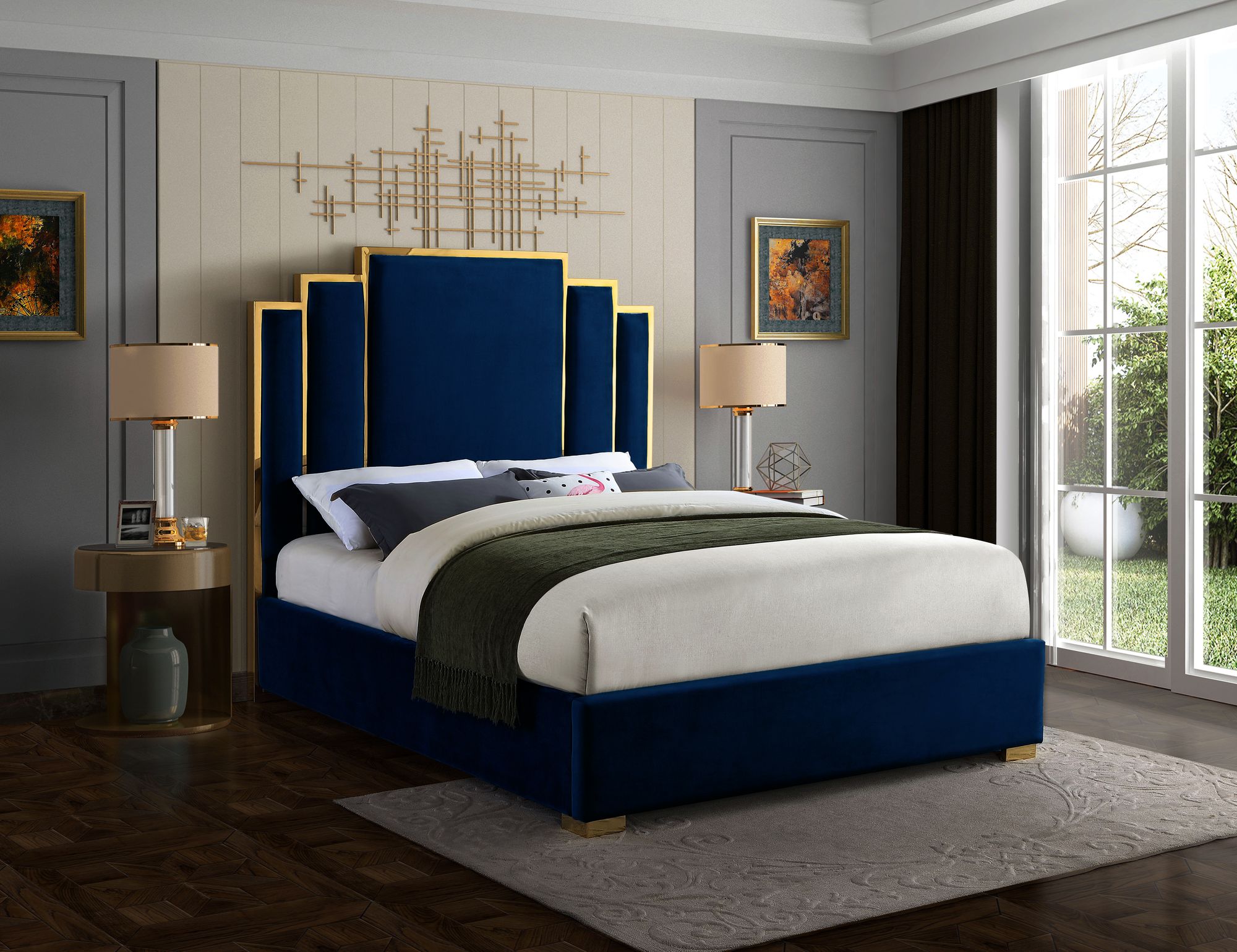 Hugo Velvet King Size Bed