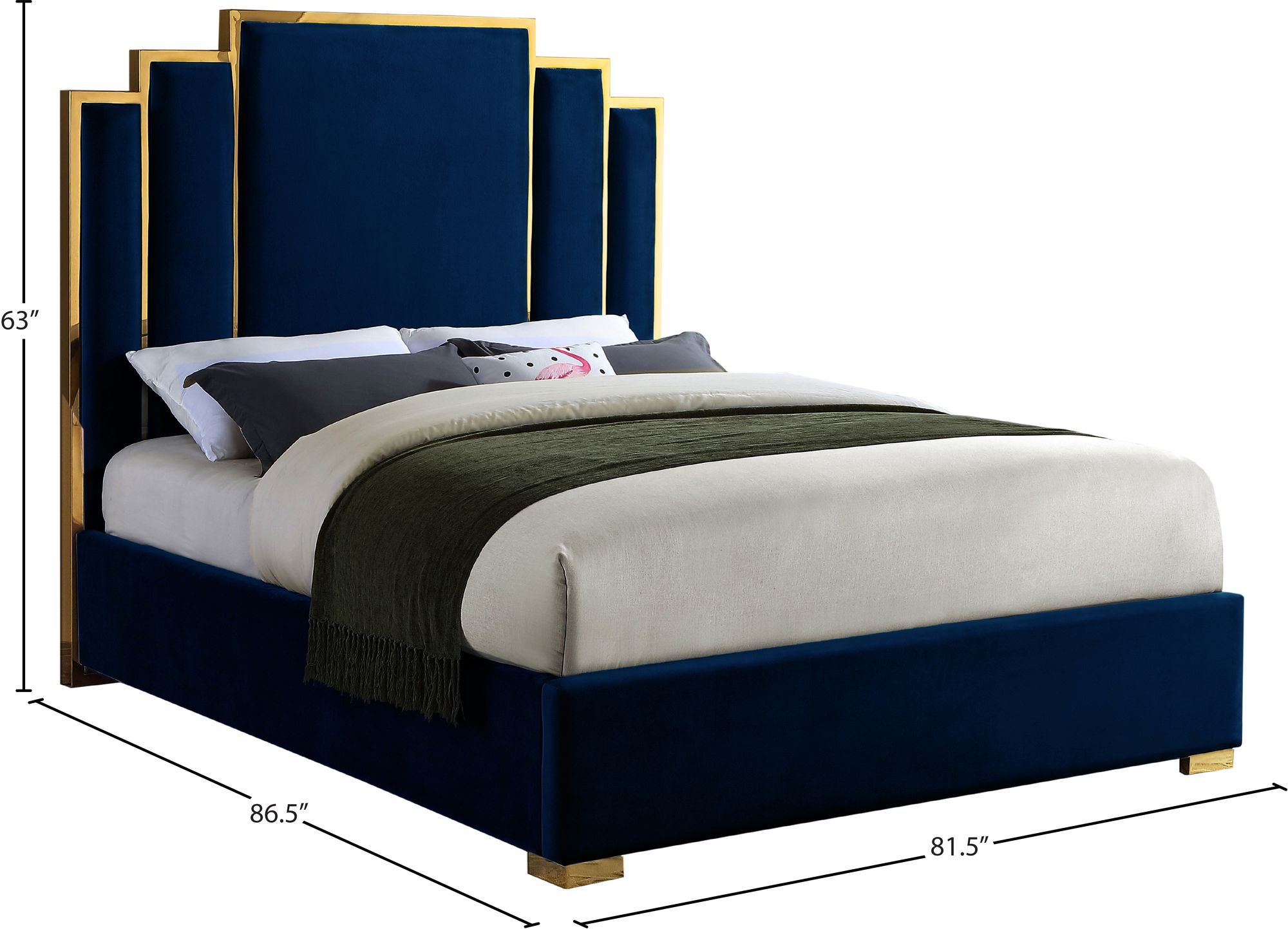 Hugo Velvet King Size Bed