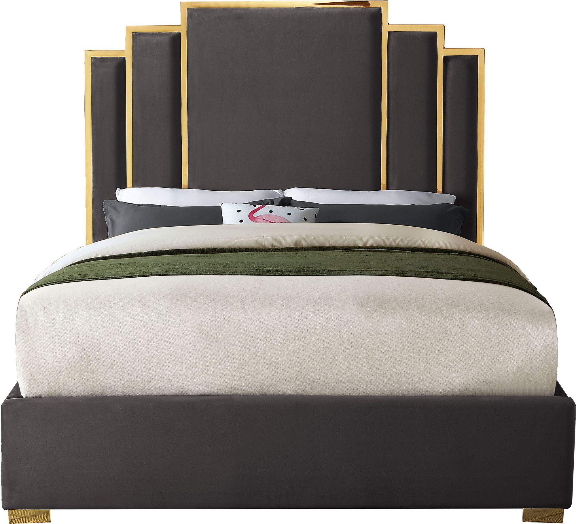 Hugo Velvet Queen Size Bed