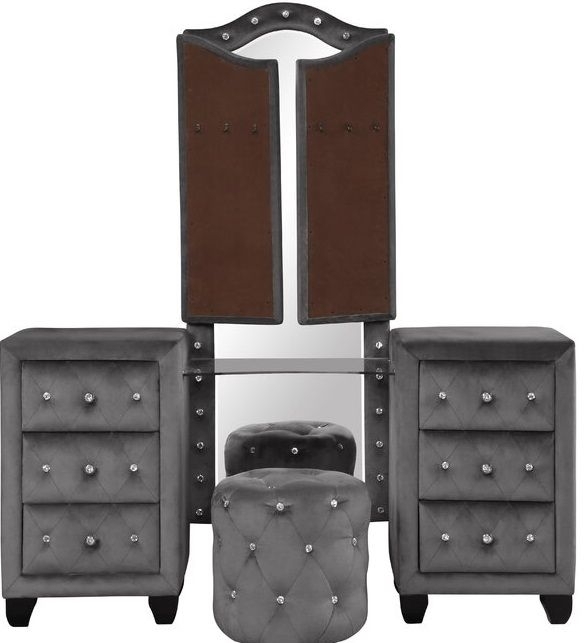 Maya Velvet/Wood Regular Bedroom Set