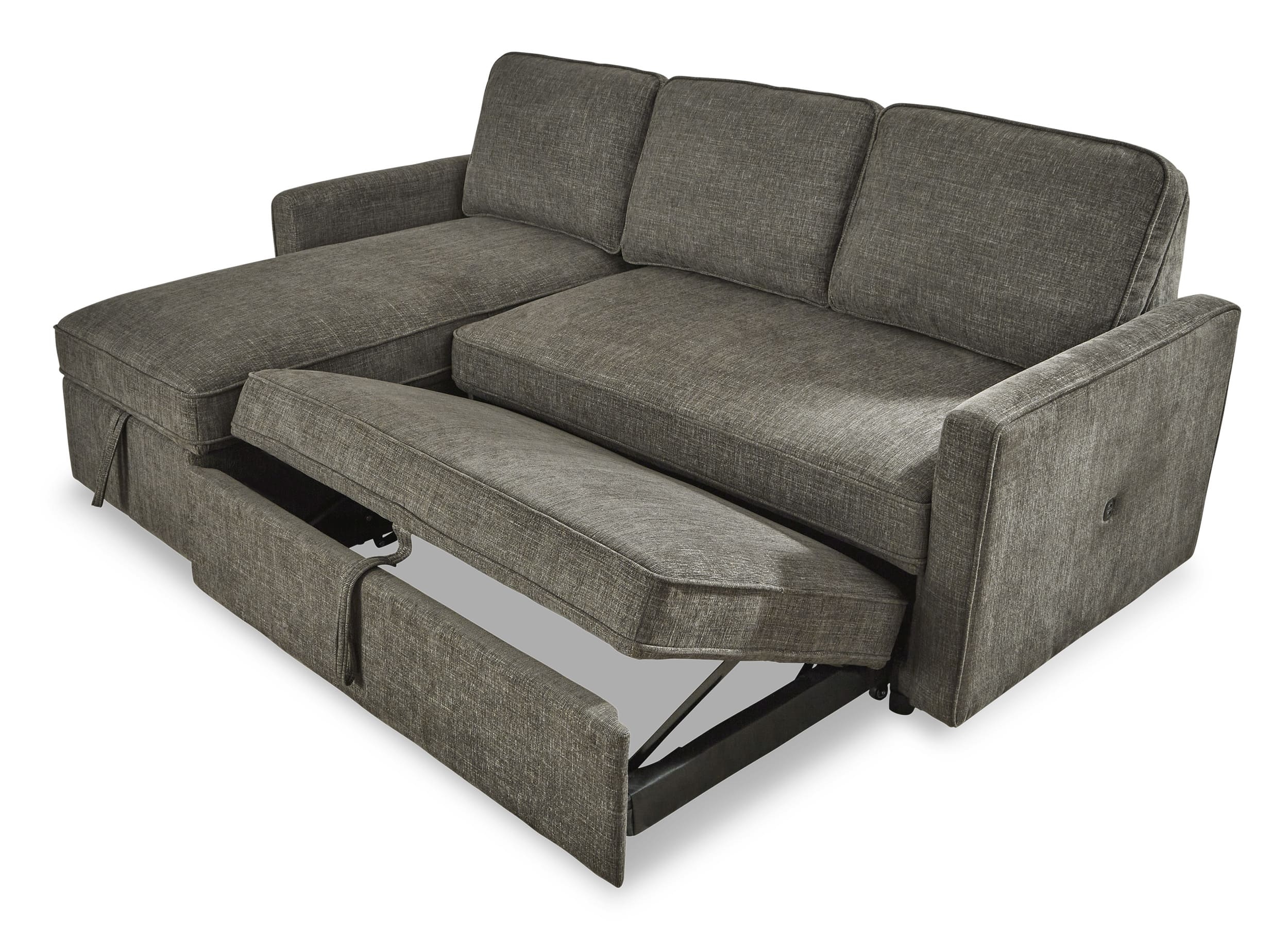 Kerle 2-Piece Polyester L-Shaped Sectional Pop Up Bed w/Left Arm Chaise Facing