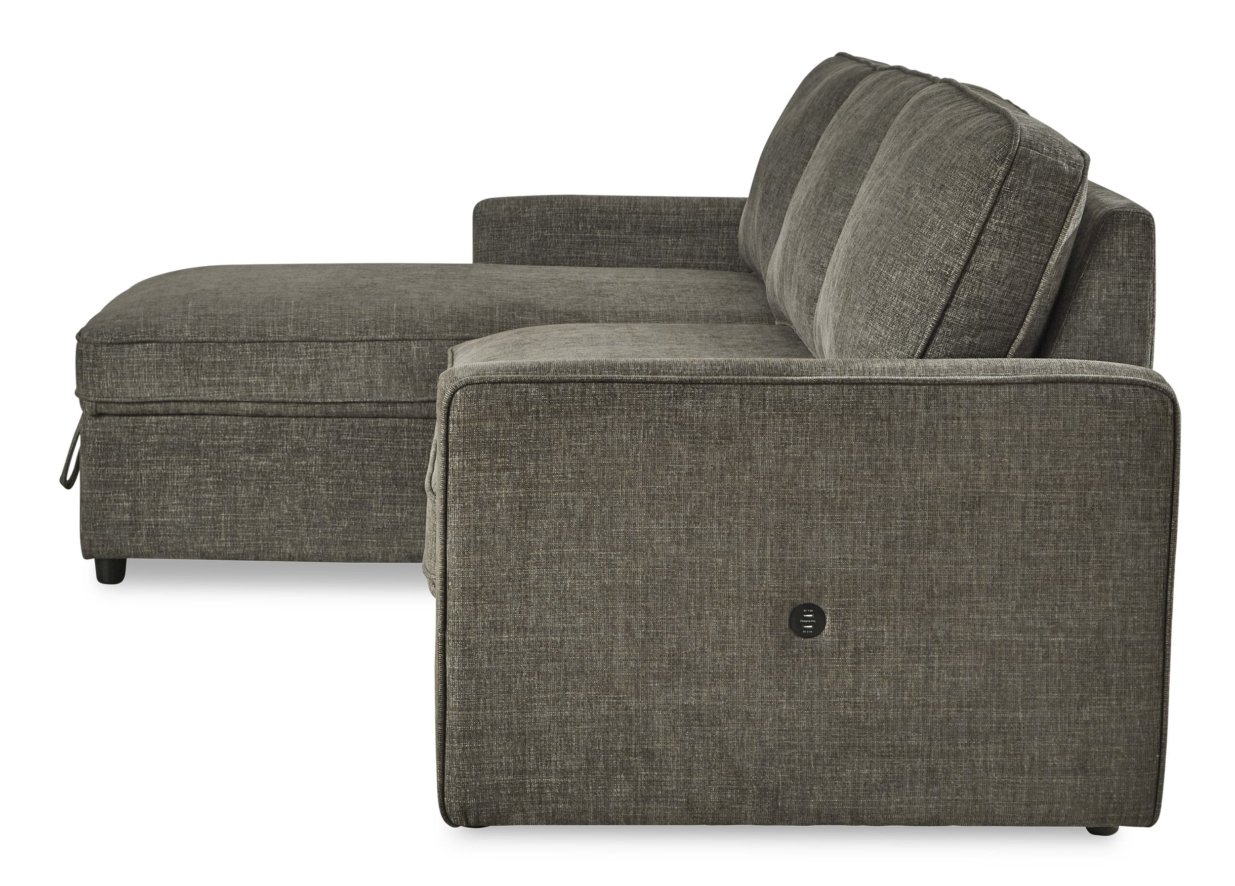 Kerle 2-Piece Polyester L-Shaped Sectional Pop Up Bed w/Left Arm Chaise Facing