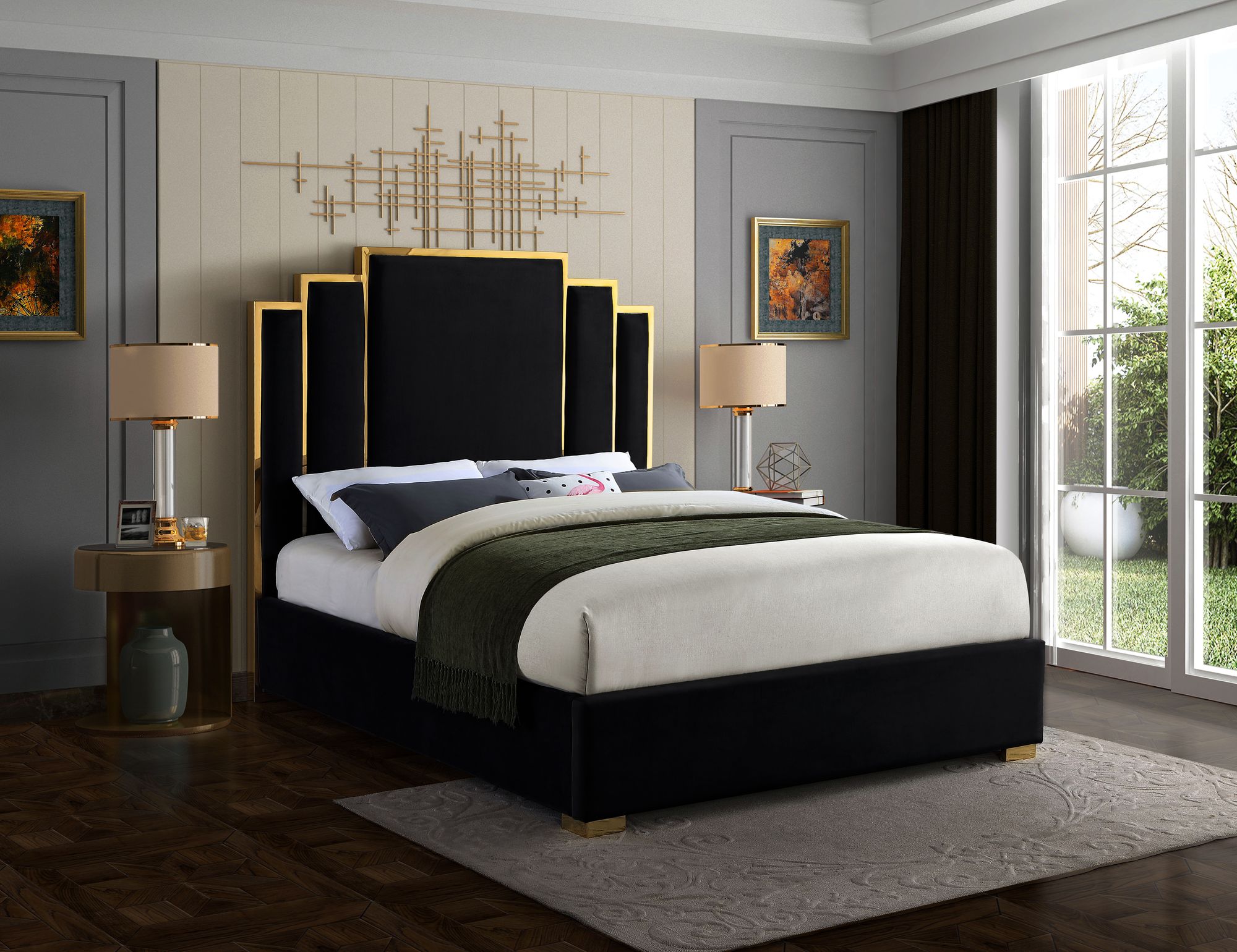 Hugo Velvet King Size Bed