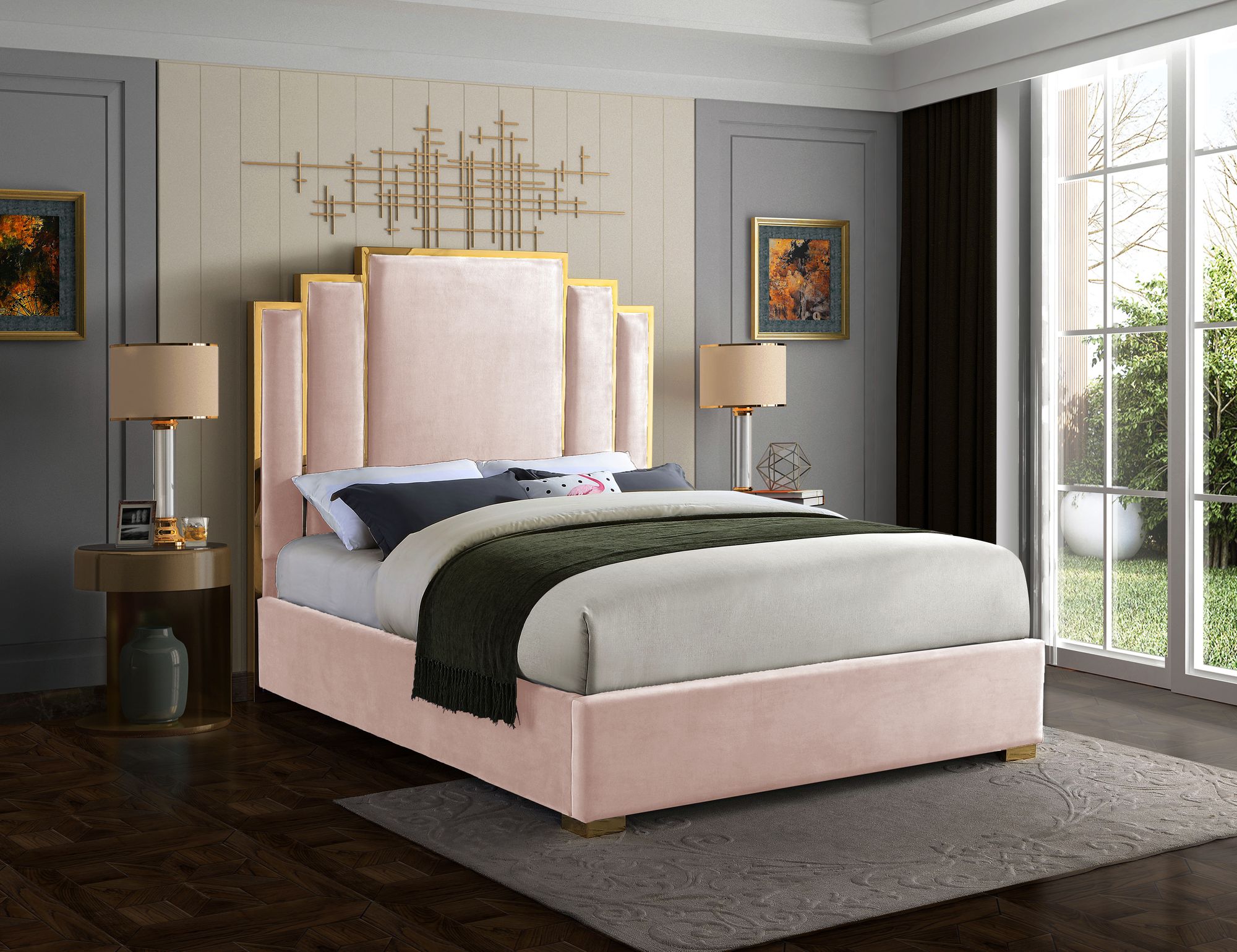 Hugo Velvet King Size Bed