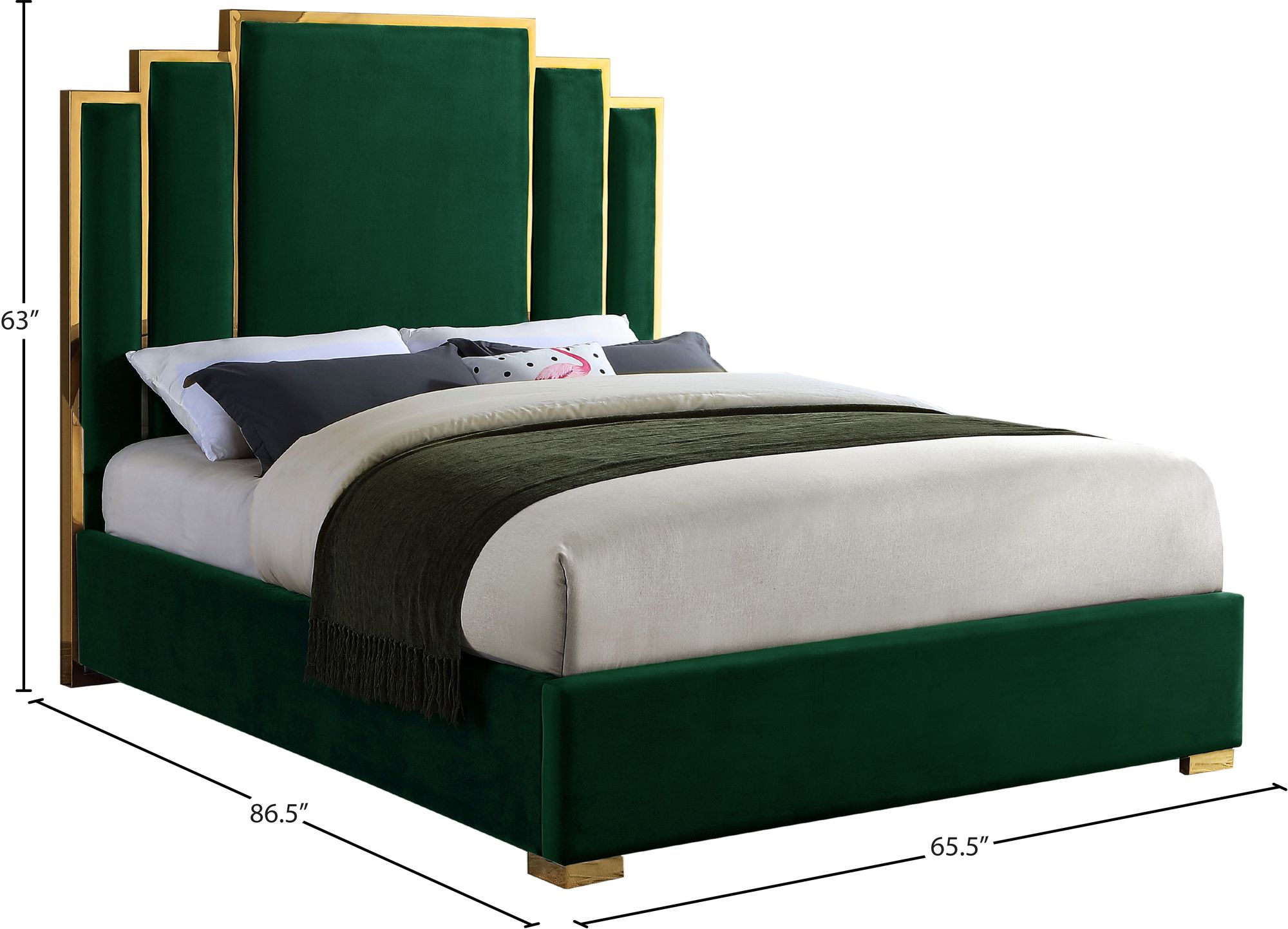 Hugo Velvet Queen Size Bed