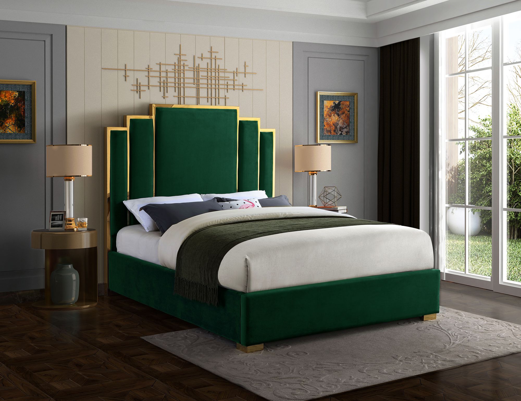 Hugo Velvet King Size Bed
