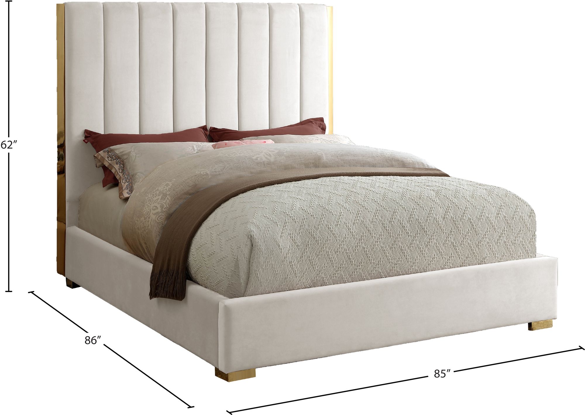 Becca Velvet King Size Bed