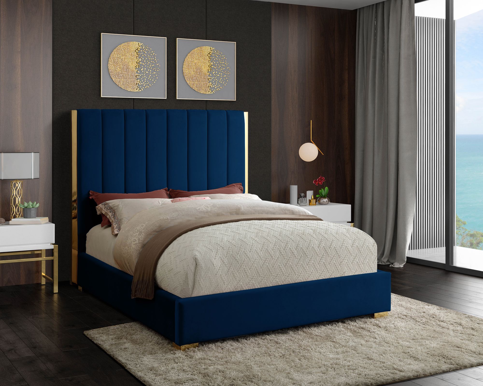 Becca Velvet Queen Size Bed