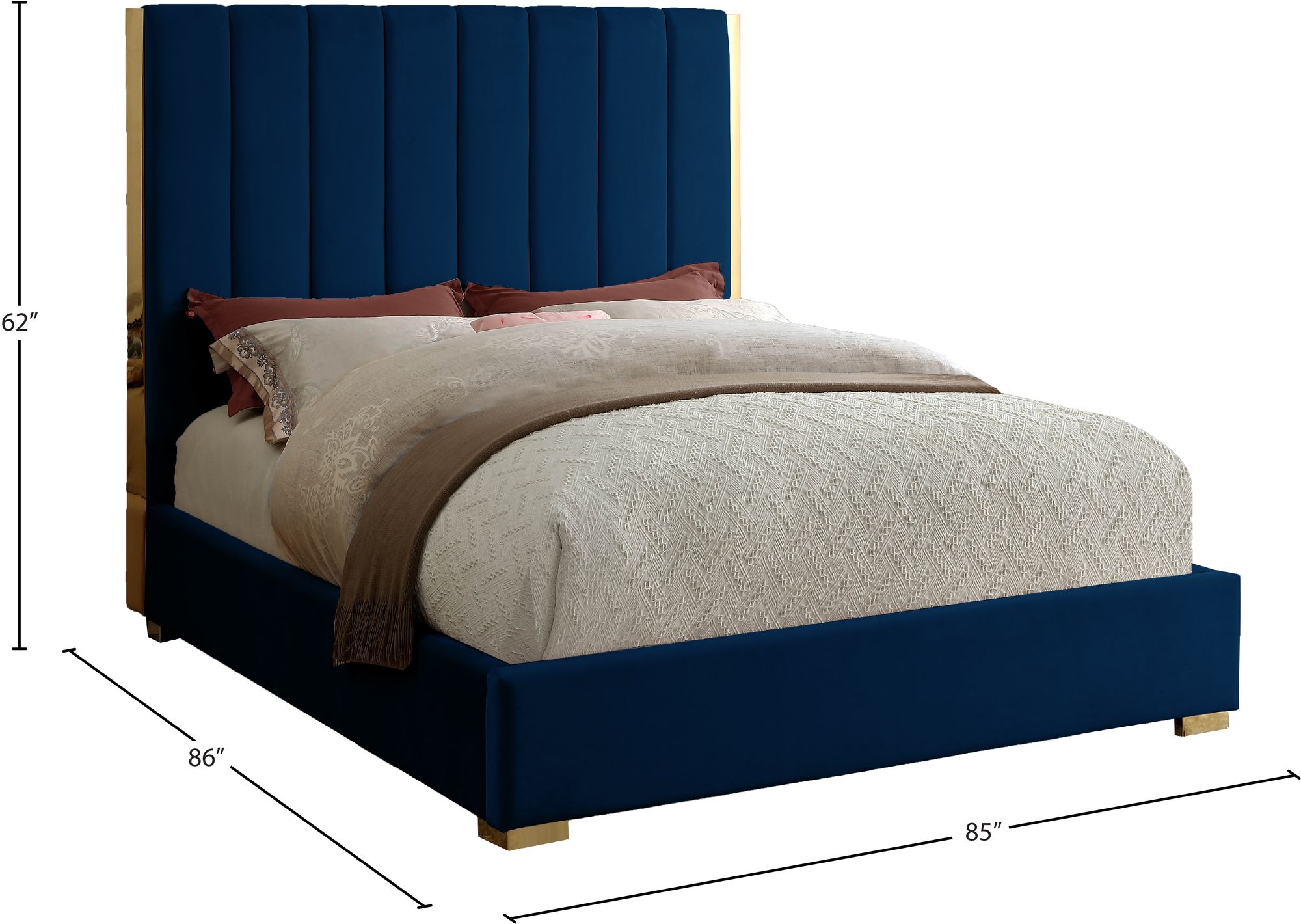 Becca Velvet King Size Bed