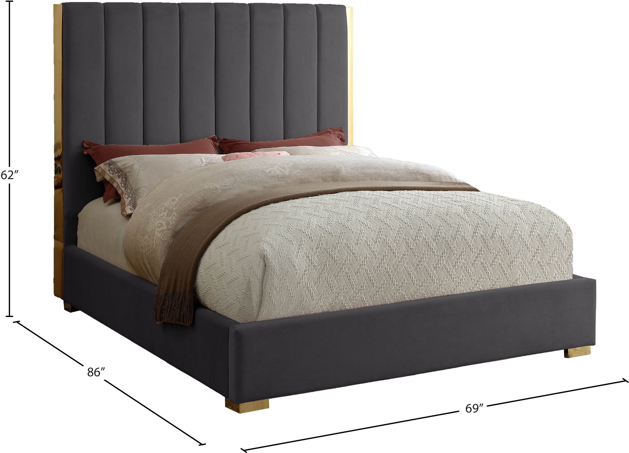 Becca Velvet Queen Size Bed
