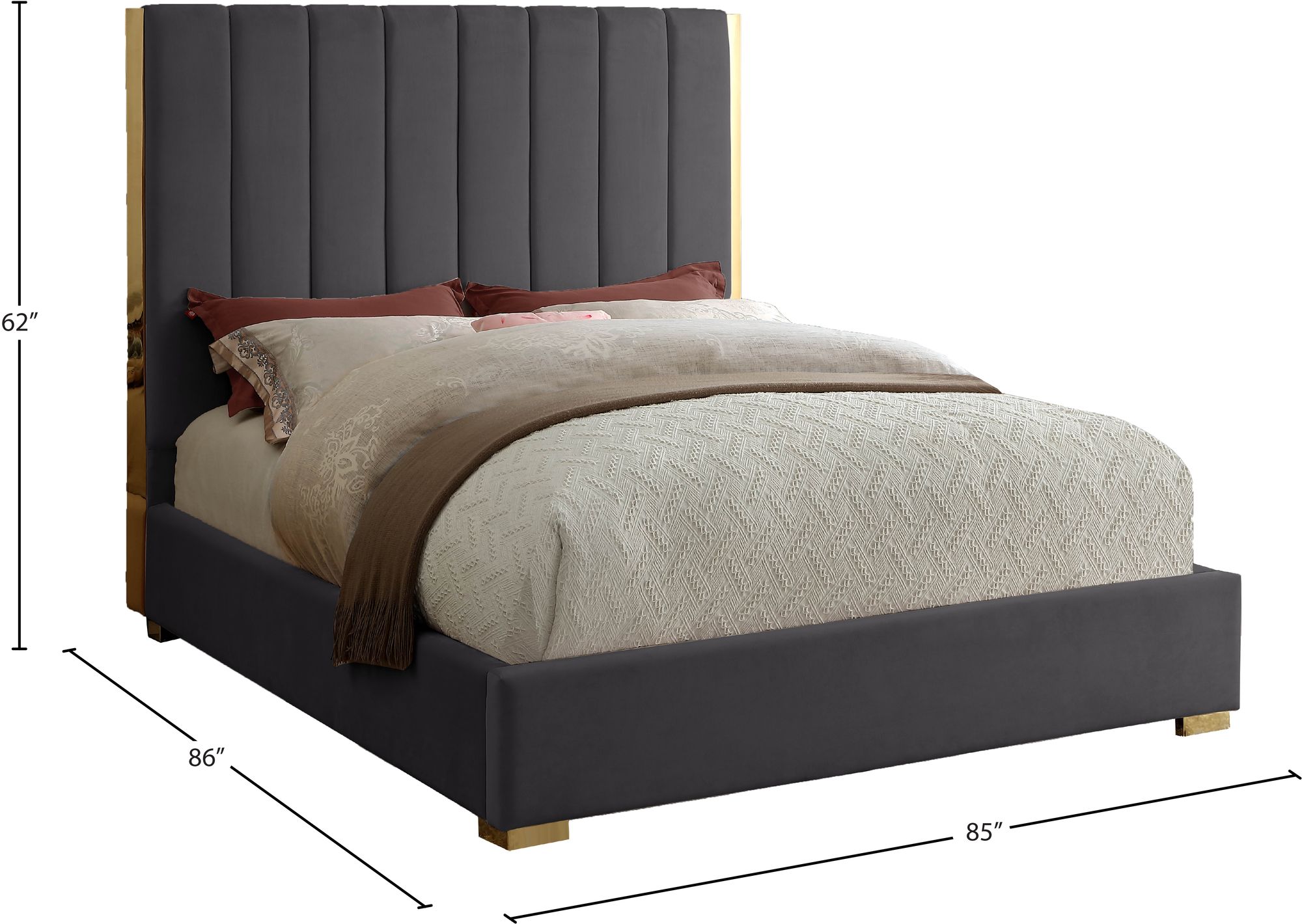 Becca Velvet King Size Bed
