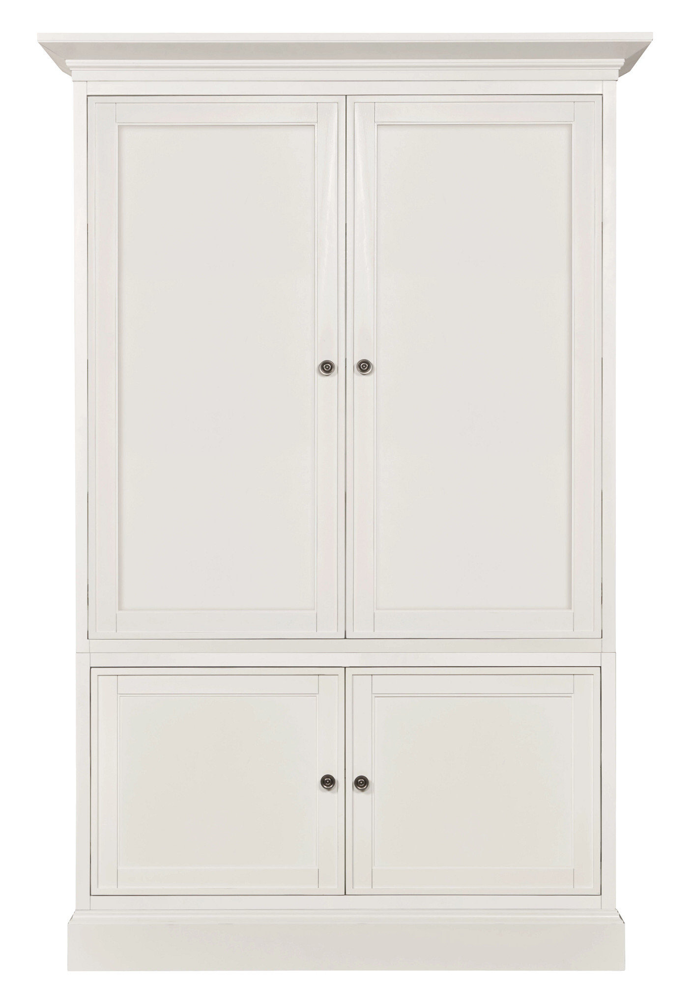 Structures Wood/Glass Double Display Cabinet w/4 Doors