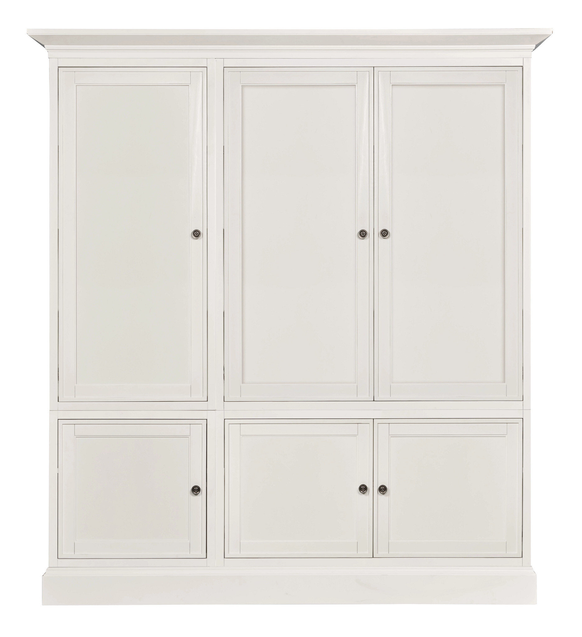 Structures Wood/Glass Triple Display Unit w/3 Drawers & 3 Doors 
