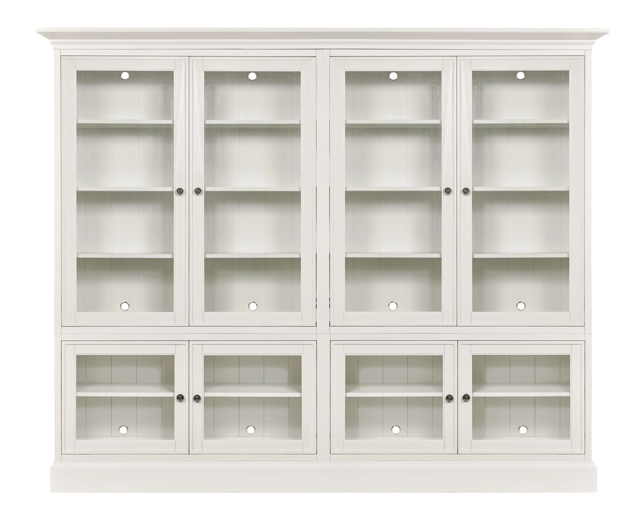 Structures Wood/Glass Quad Door Display Cabinet w/8 Doors