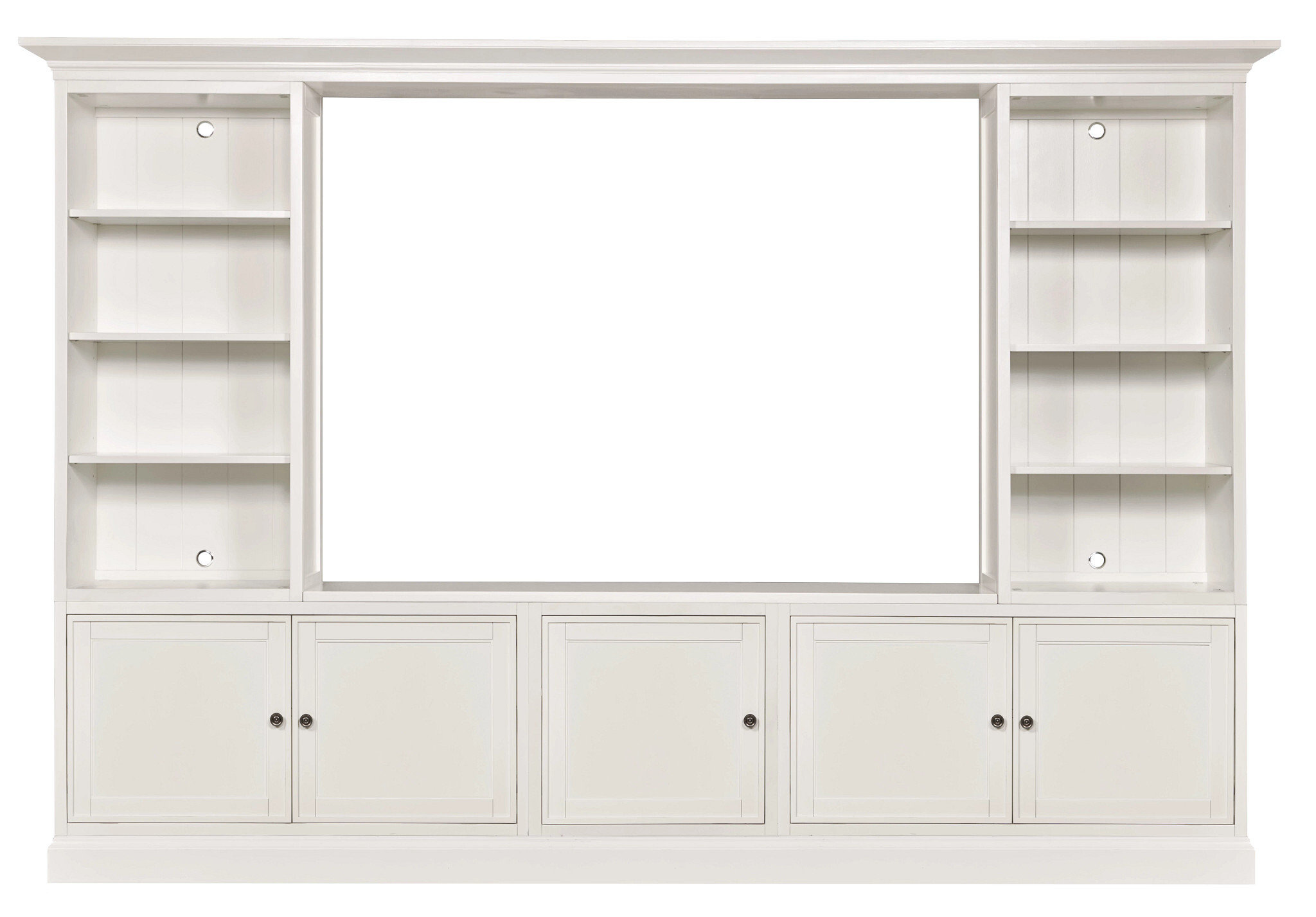 Structures Wood/Glass Quintuple Display Entertainment Unit w/5 Doors