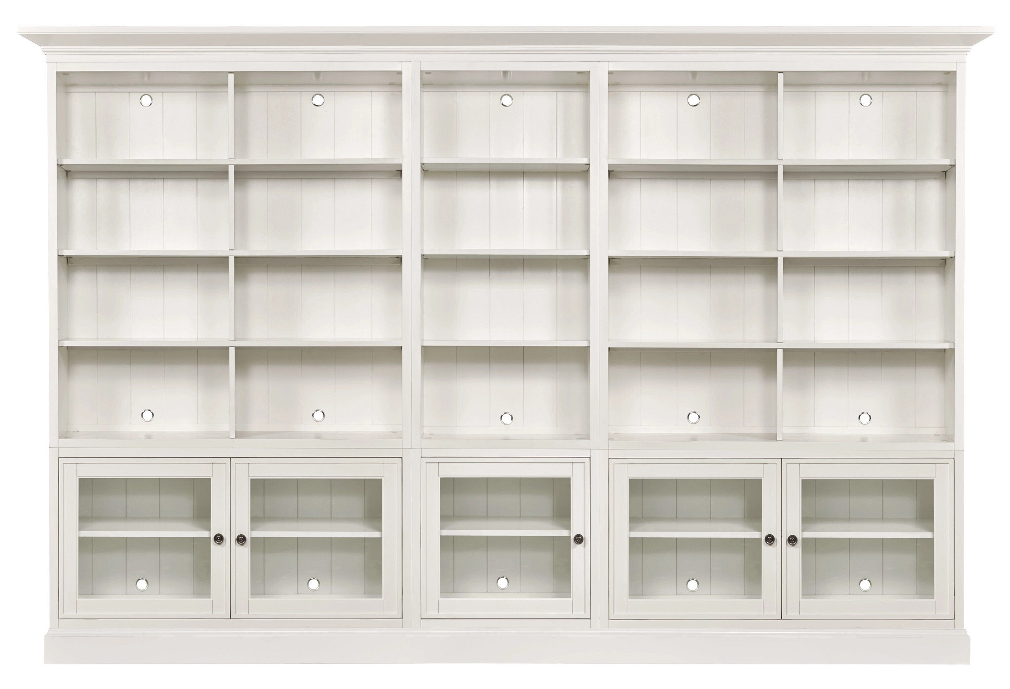 Structures Wood Quintuple Display Bookcase w/5 Doors & 20 Shelves