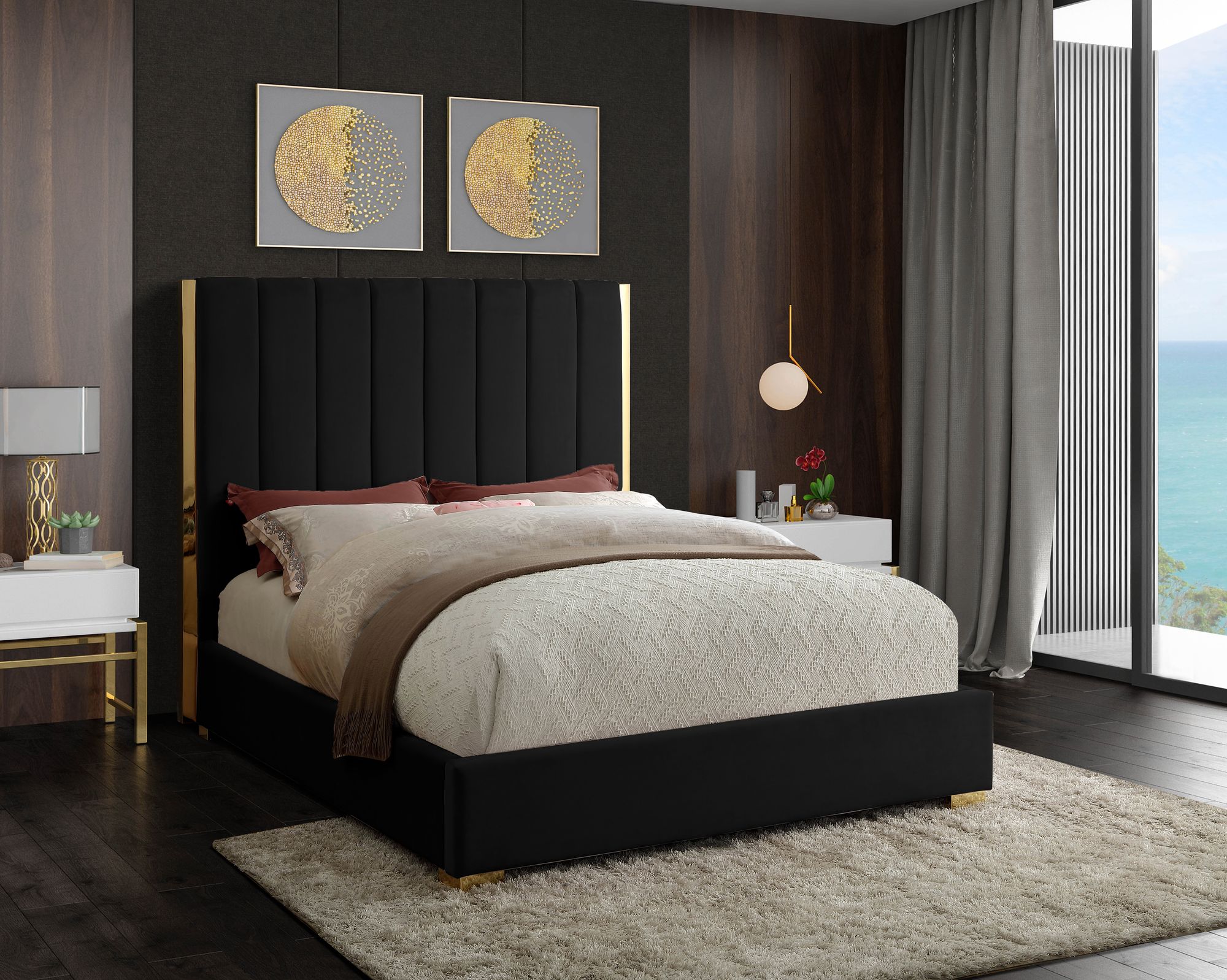 Becca Velvet King Size Bed