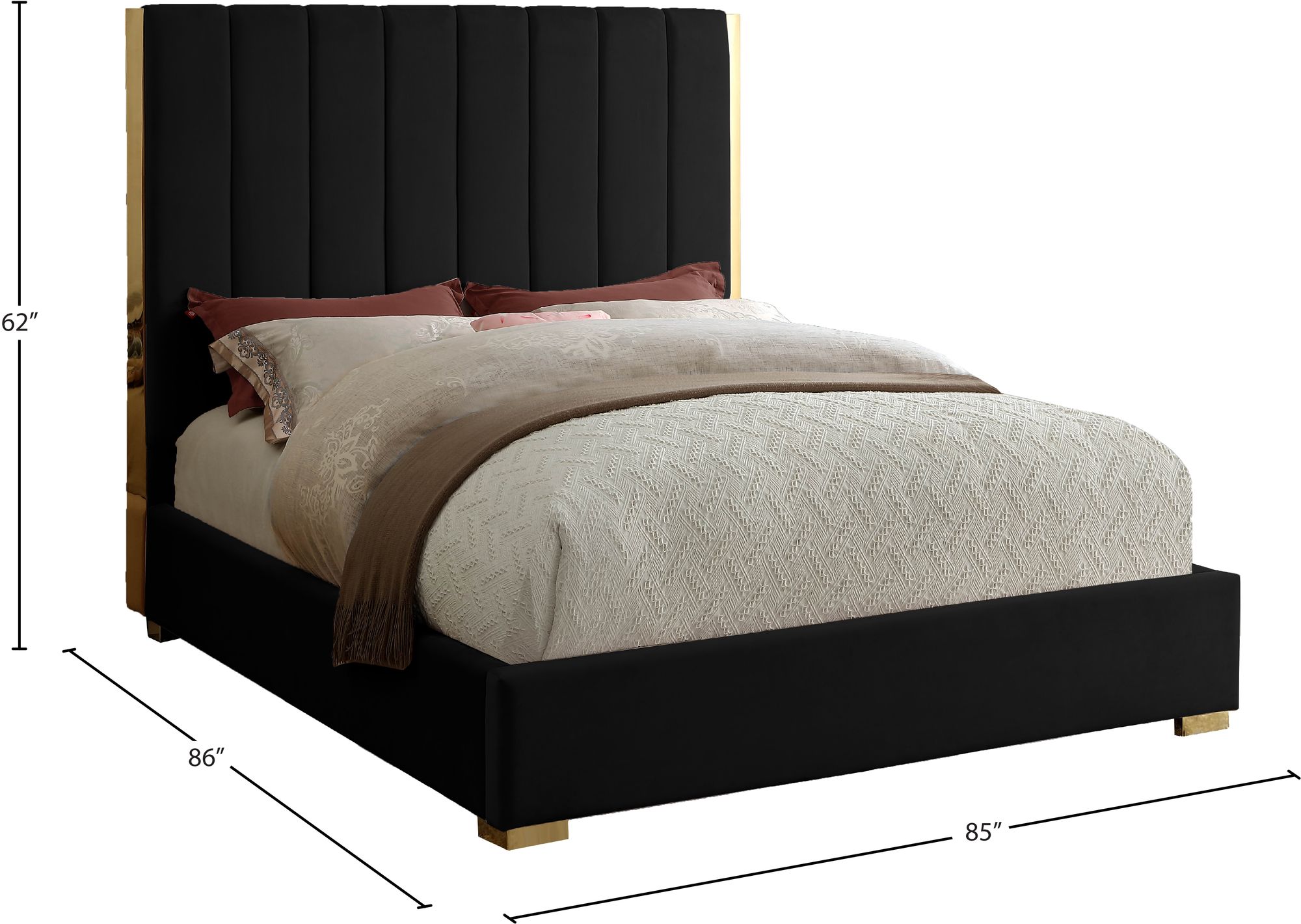 Becca Velvet King Size Bed