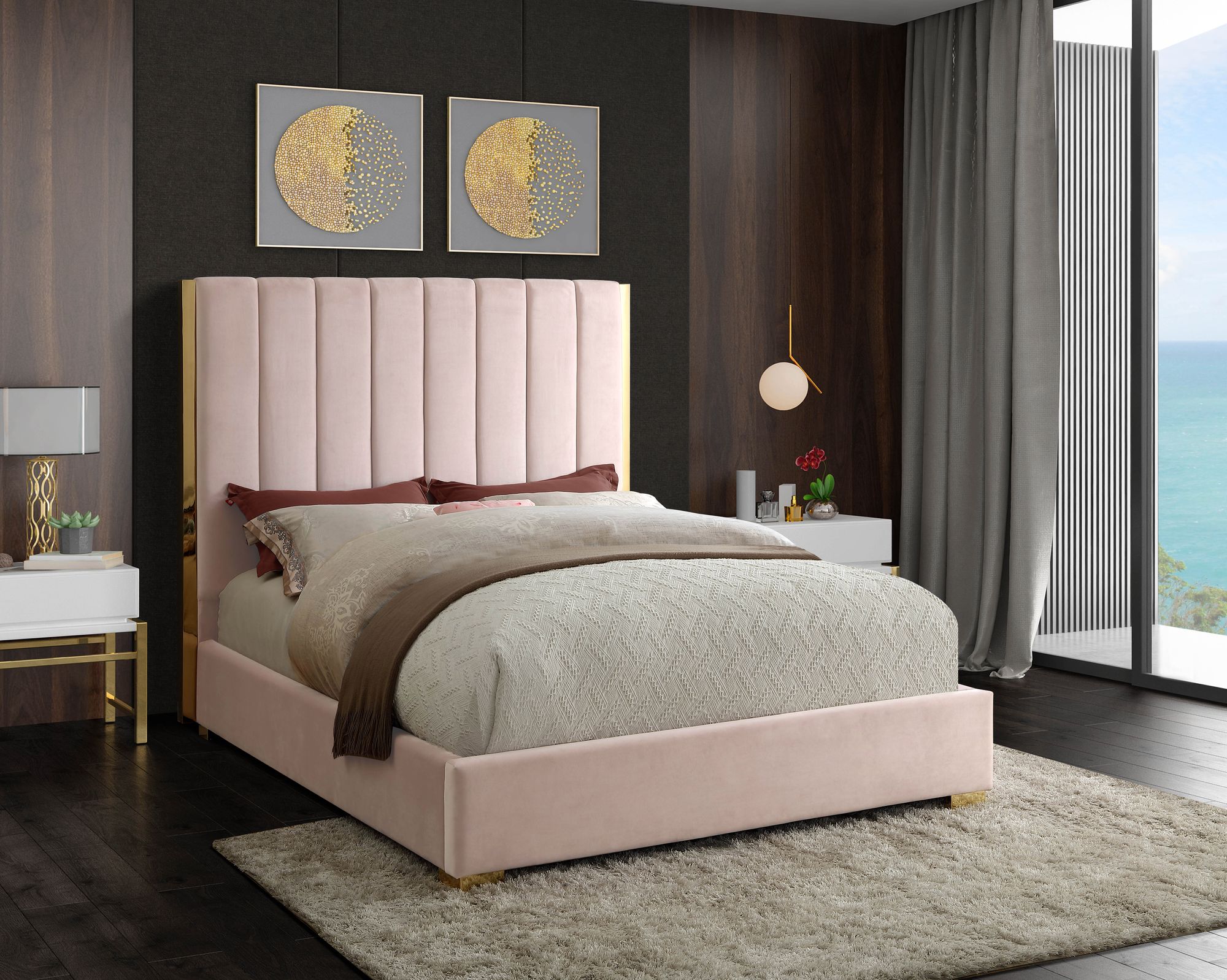 Becca Velvet Queen Size Bed
