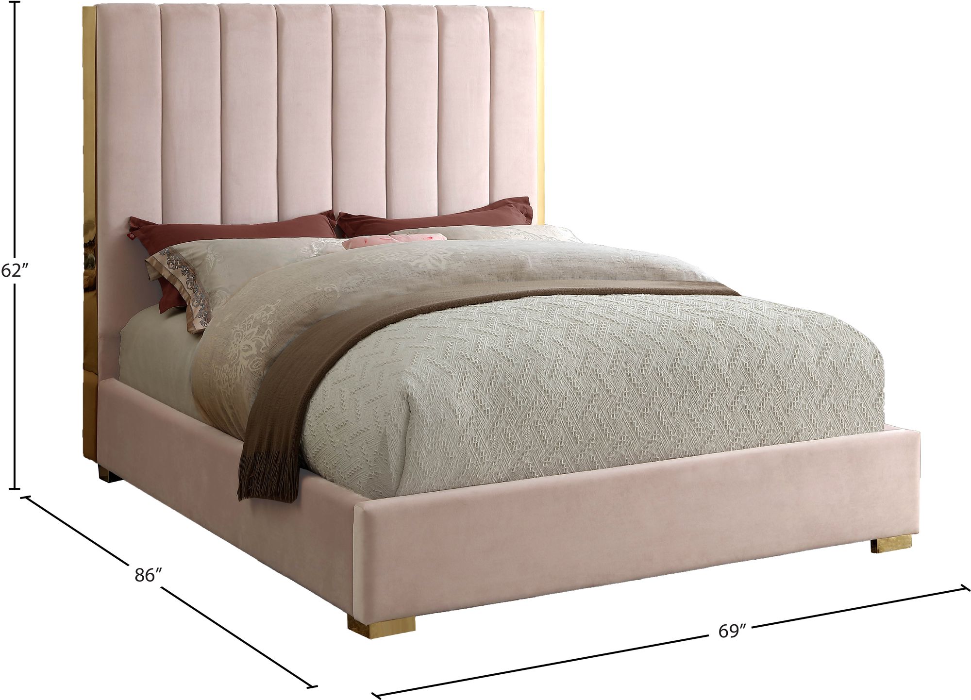 Becca Velvet Queen Size Bed