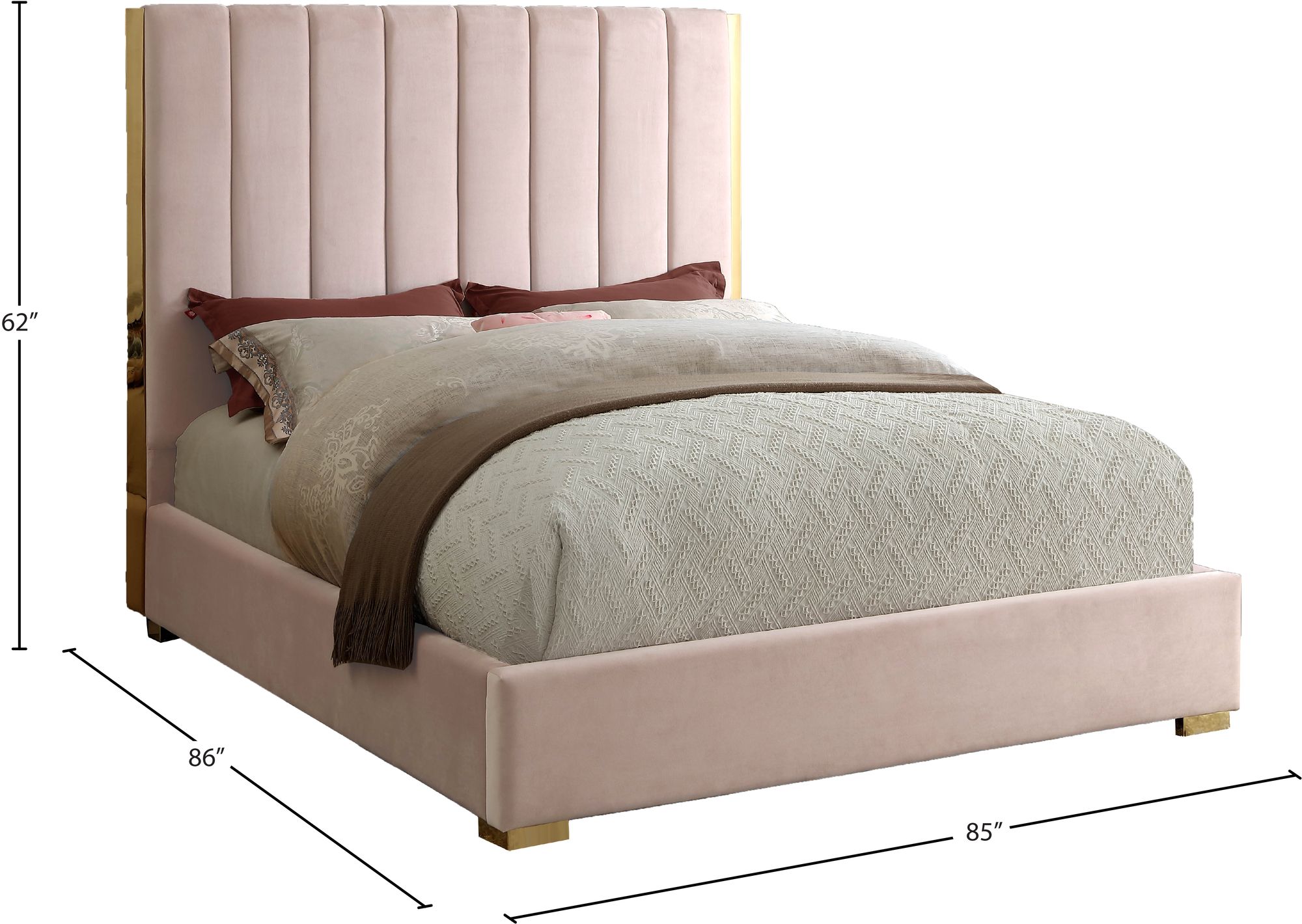 Becca Velvet King Size Bed
