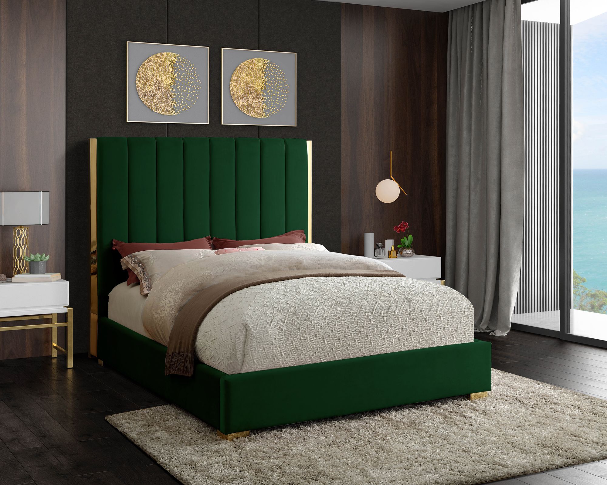 Becca Velvet Queen Size Bed