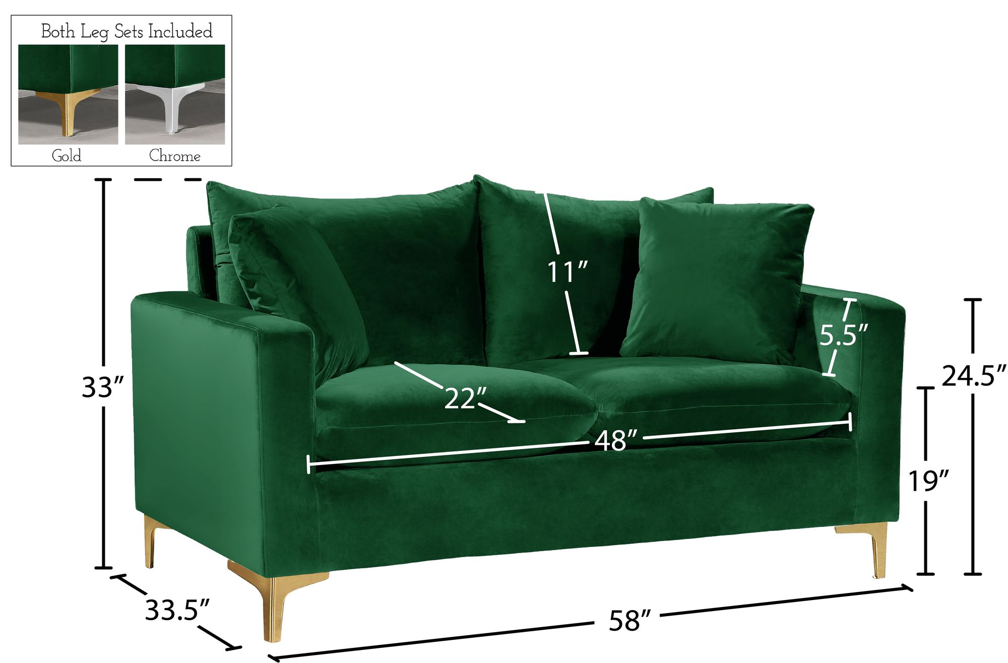 Naomi Velvet Loveseat