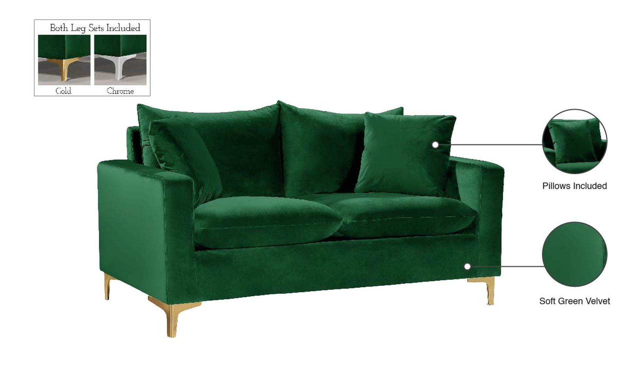 Naomi Velvet Loveseat