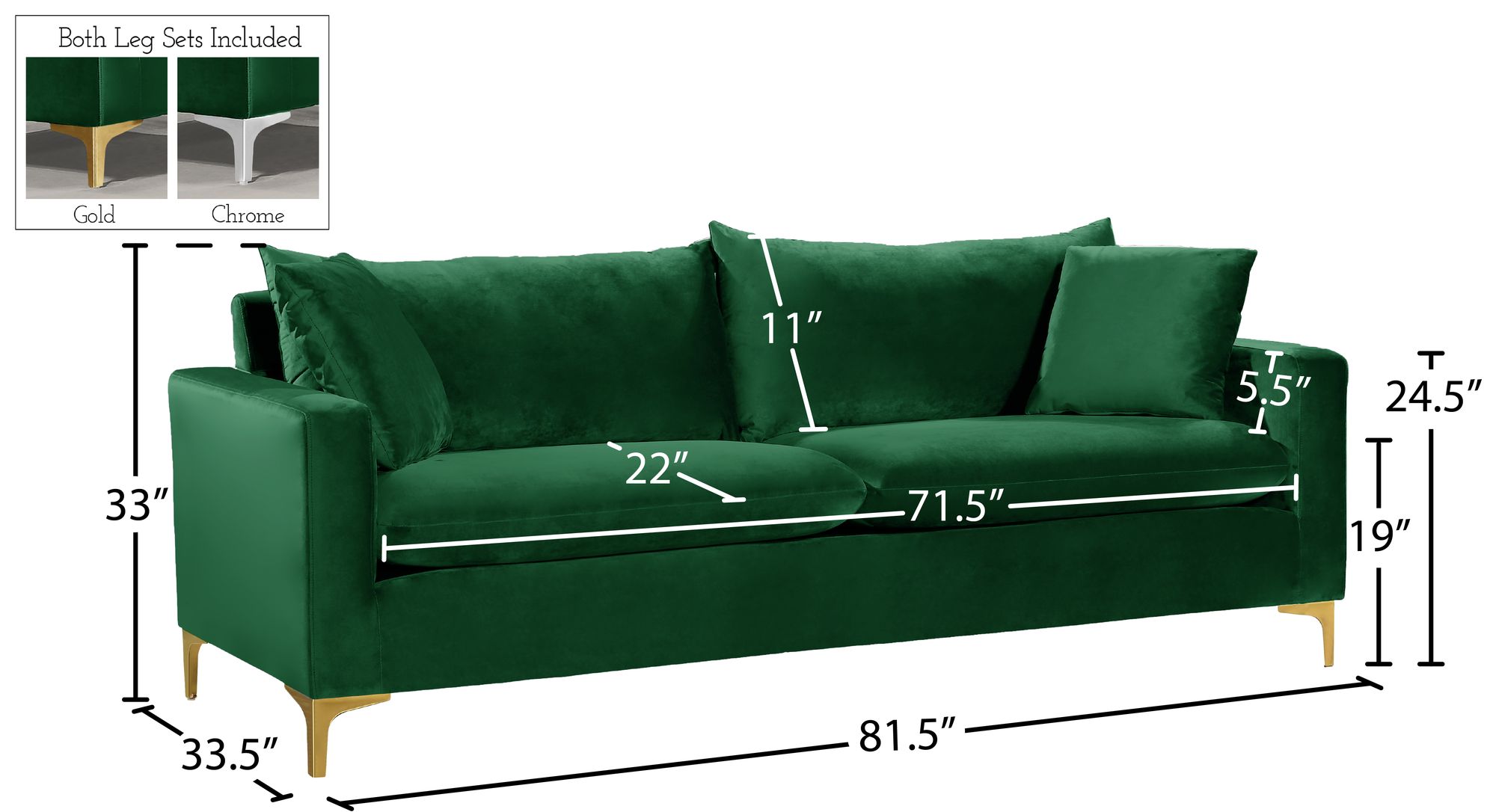 Naomi Velvet Sofa