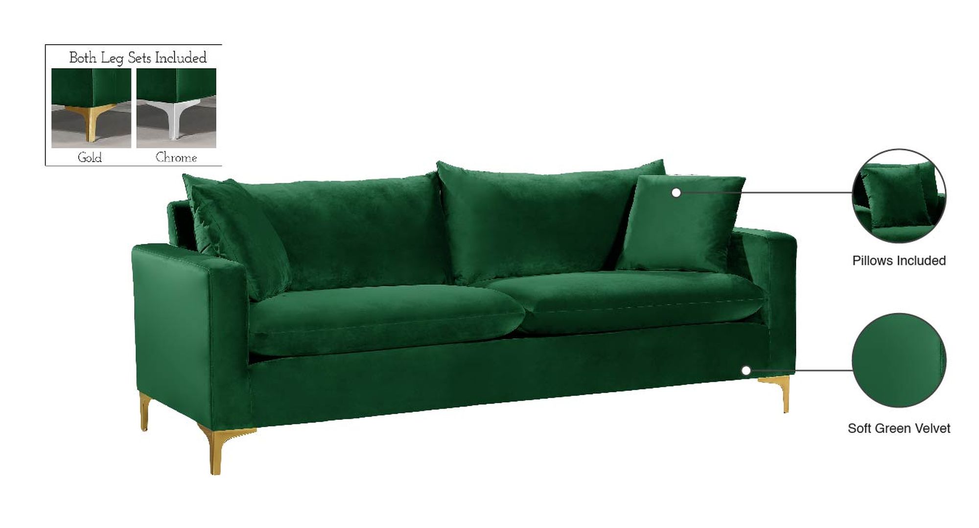 Naomi Velvet Sofa
