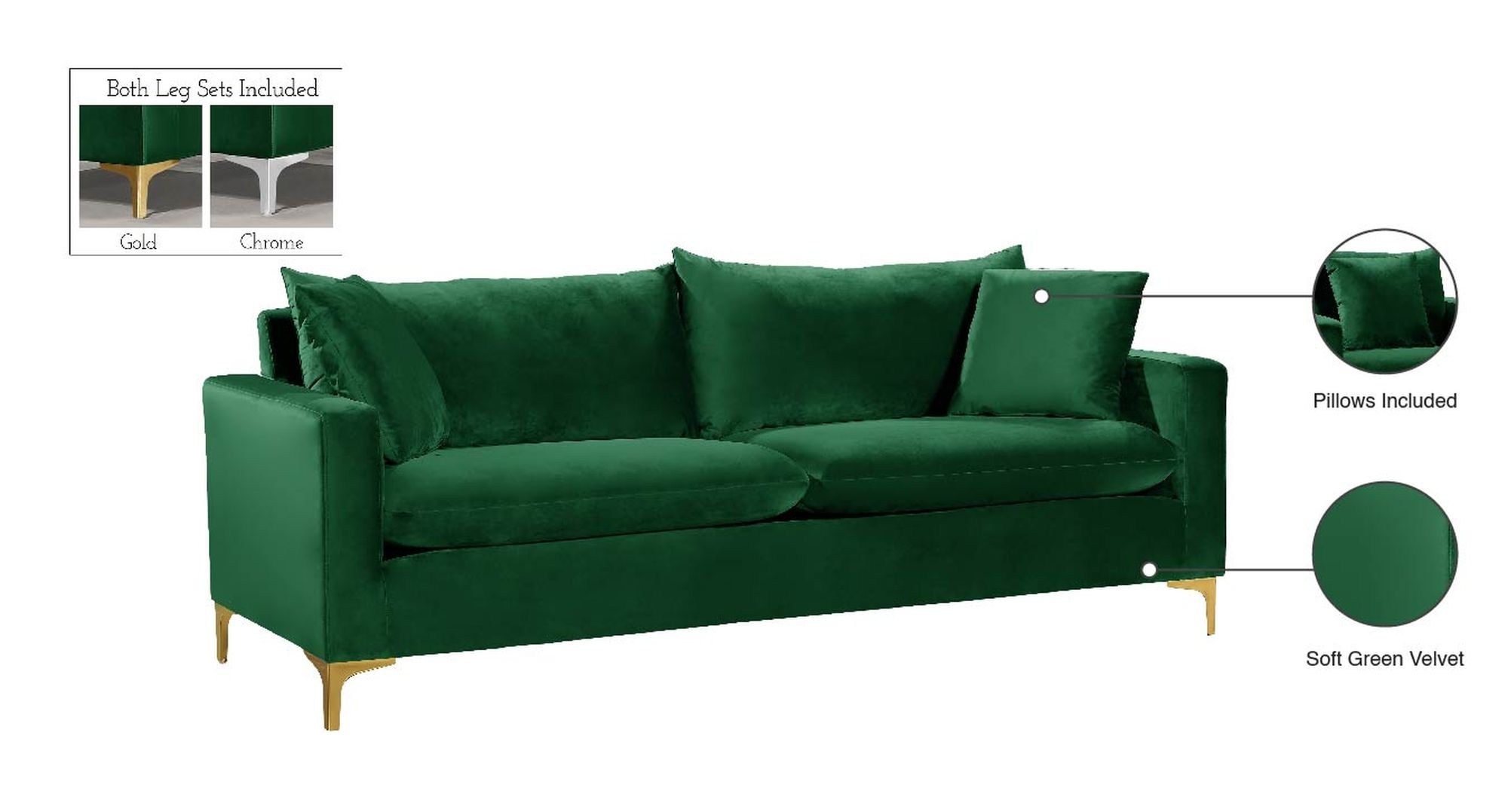 Naomi Velvet Sofa